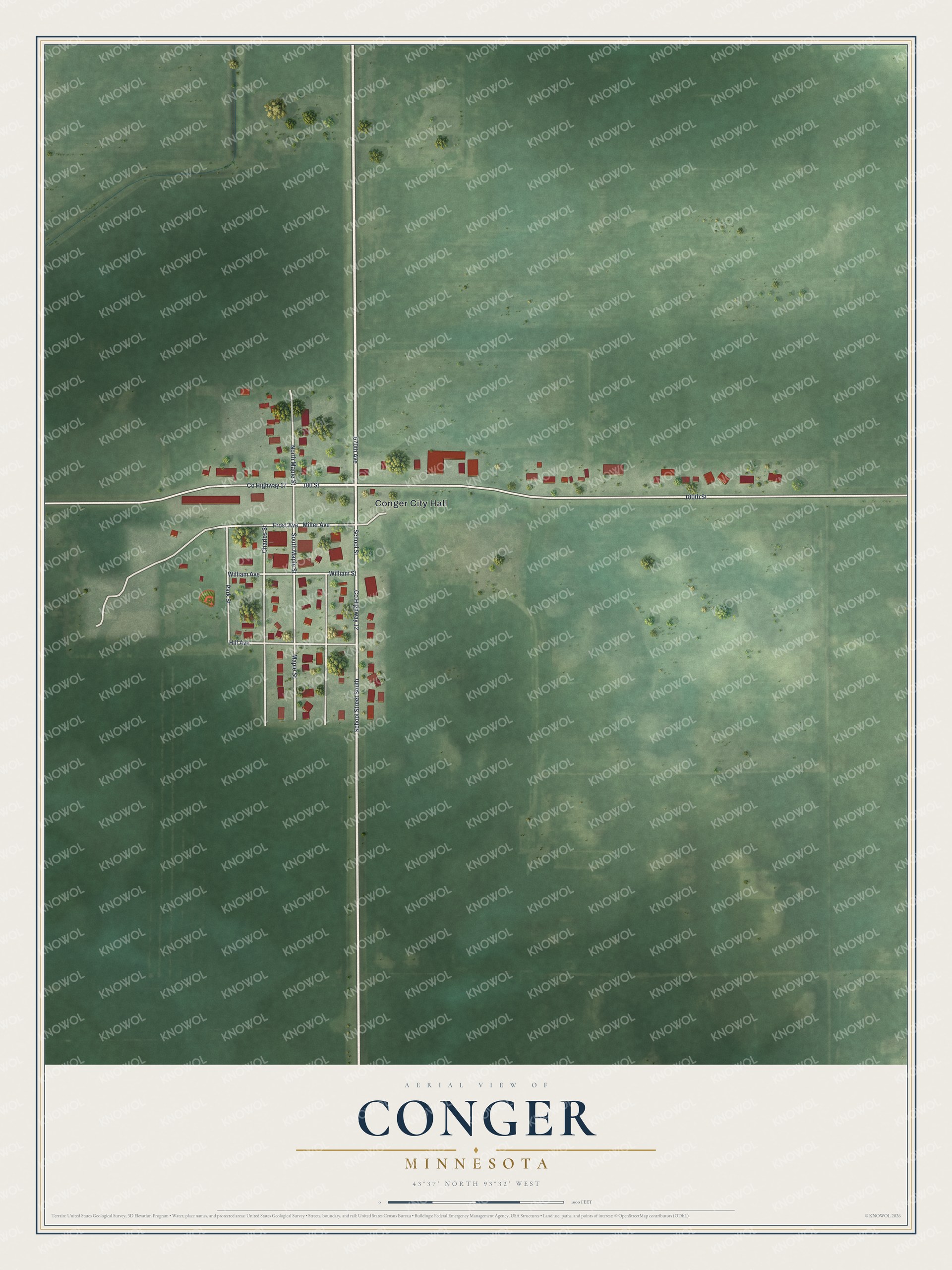 Watermarked full-map preview of Conger, Minnesota