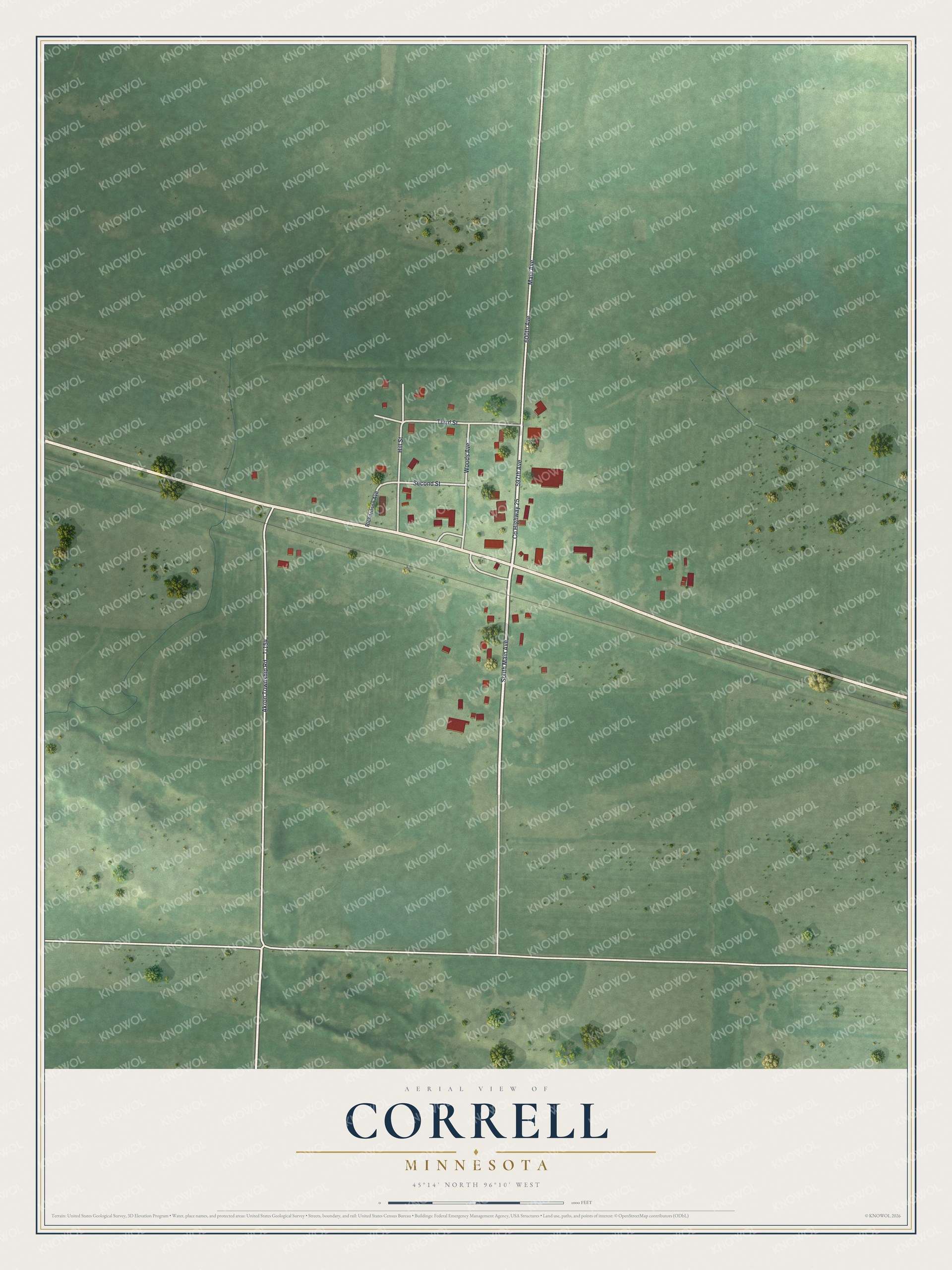 Watermarked full-map preview of Correll, Minnesota