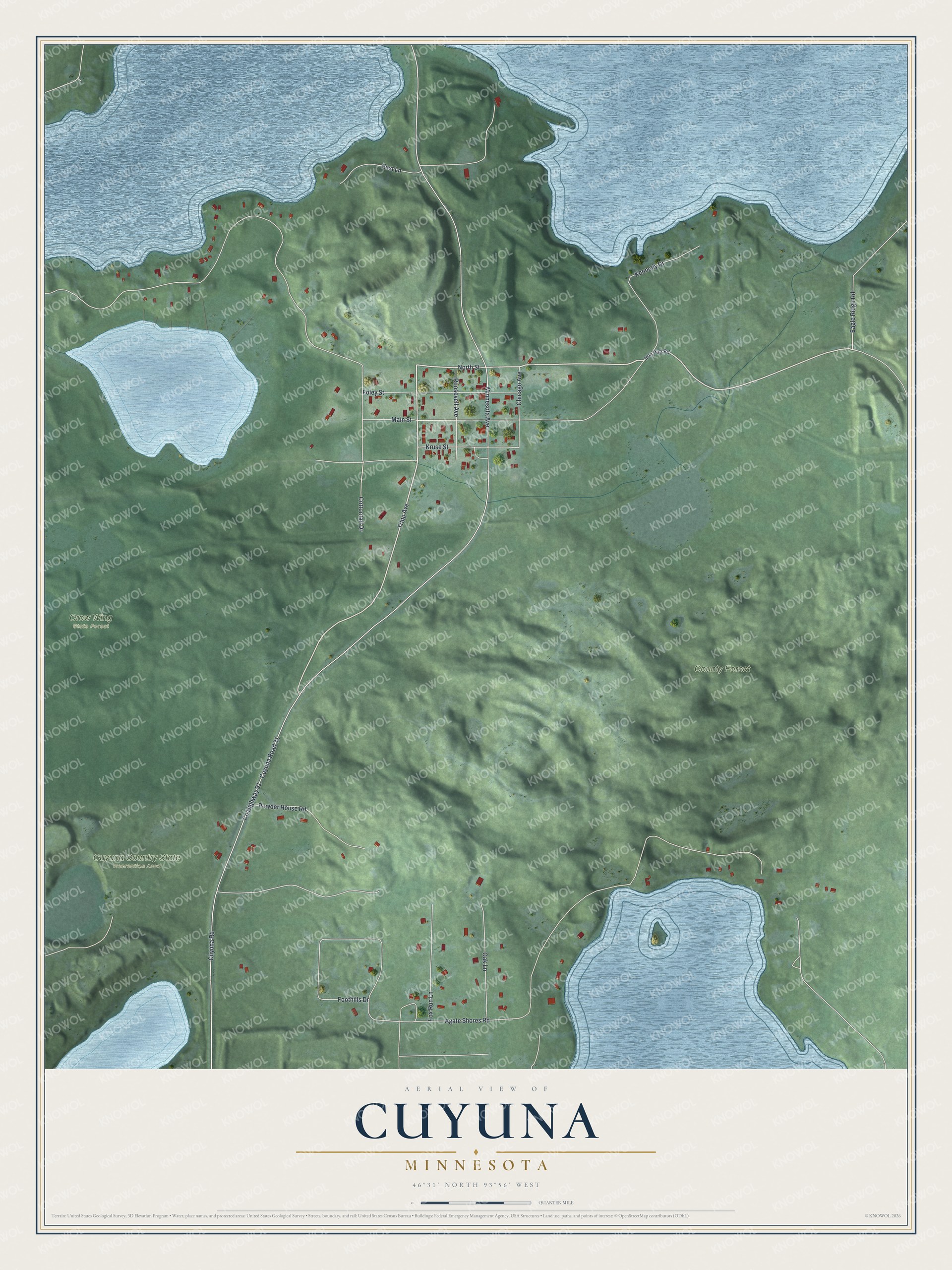 Watermarked full-map preview of Cuyuna, Minnesota