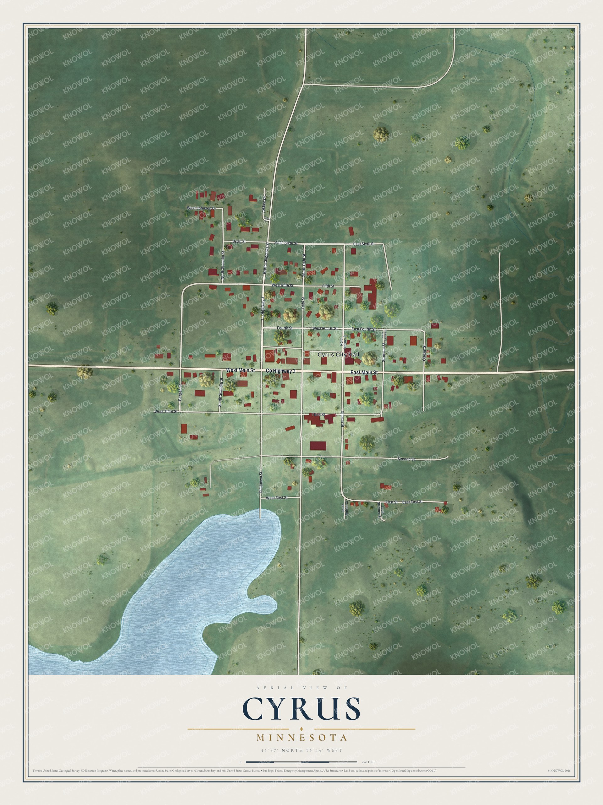 Watermarked full-map preview of Cyrus, Minnesota