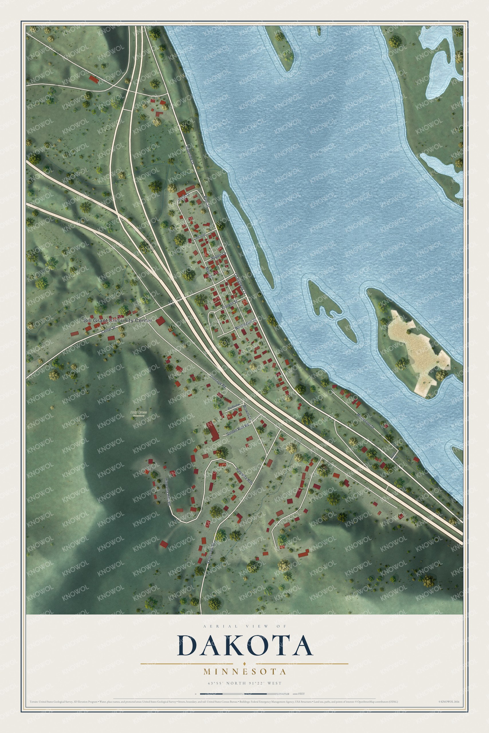 Watermarked full-map preview of Dakota, Minnesota