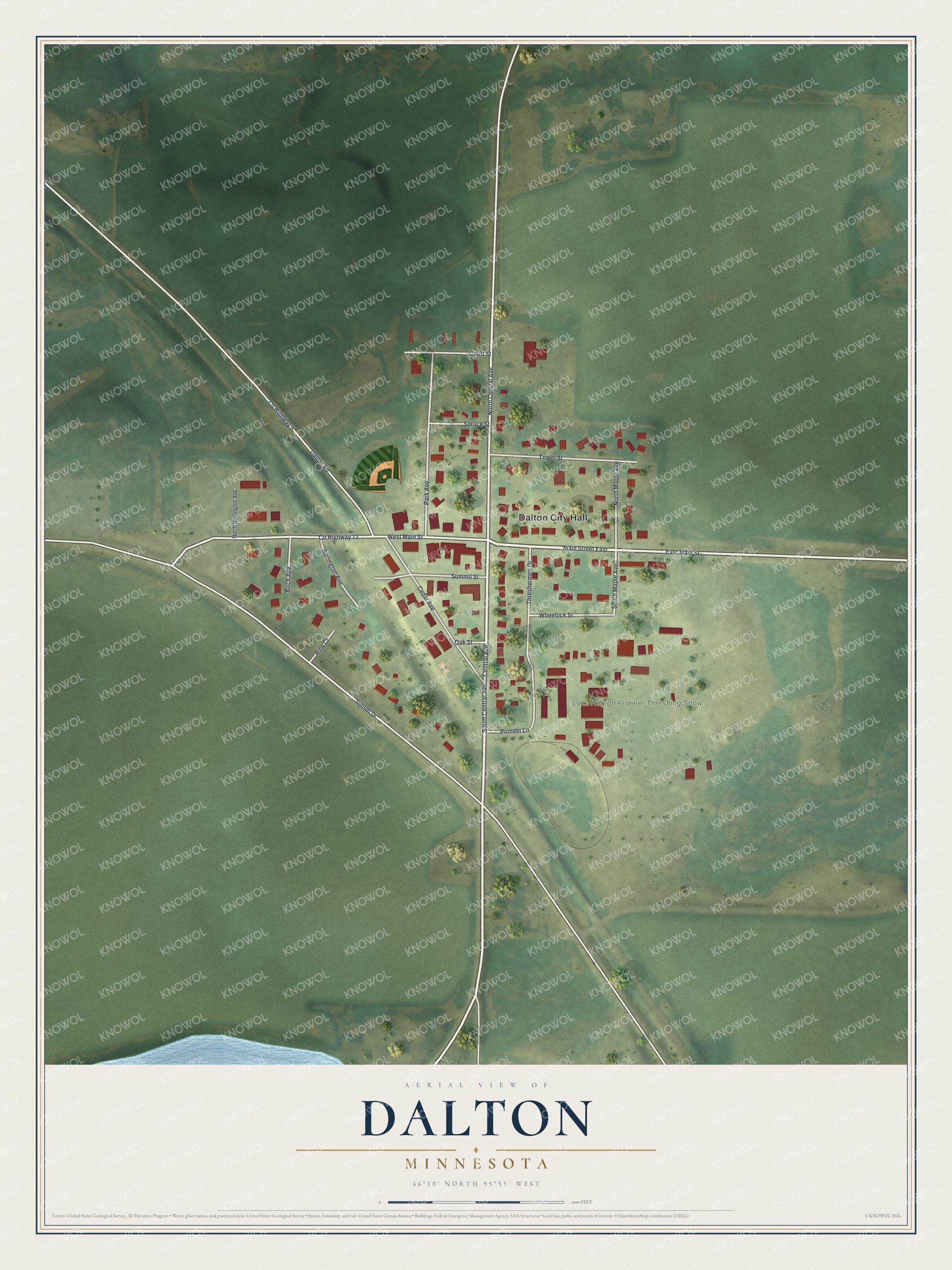 Watermarked full-map preview of Dalton, Minnesota