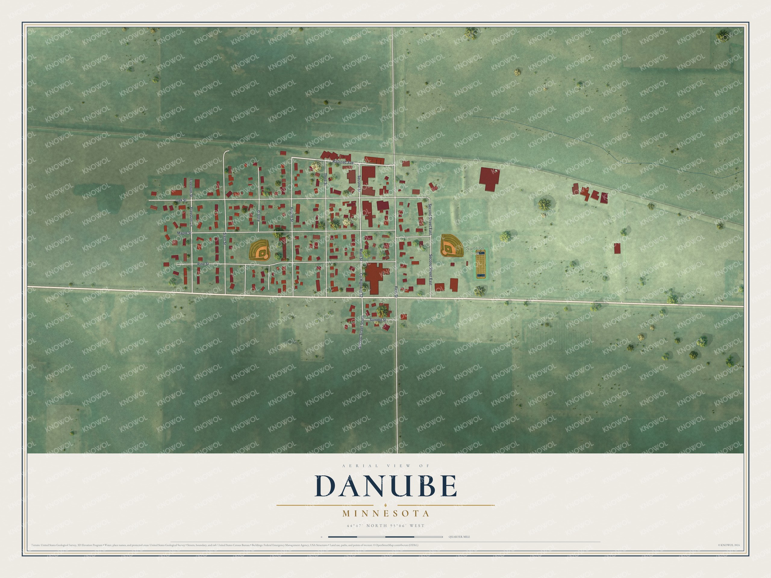Watermarked full-map preview of Danube, Minnesota