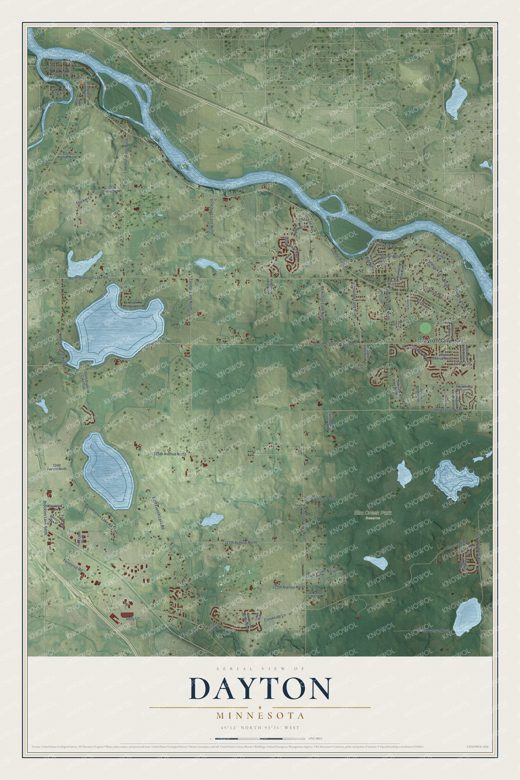 Watermarked full-map preview of Dayton, Minnesota