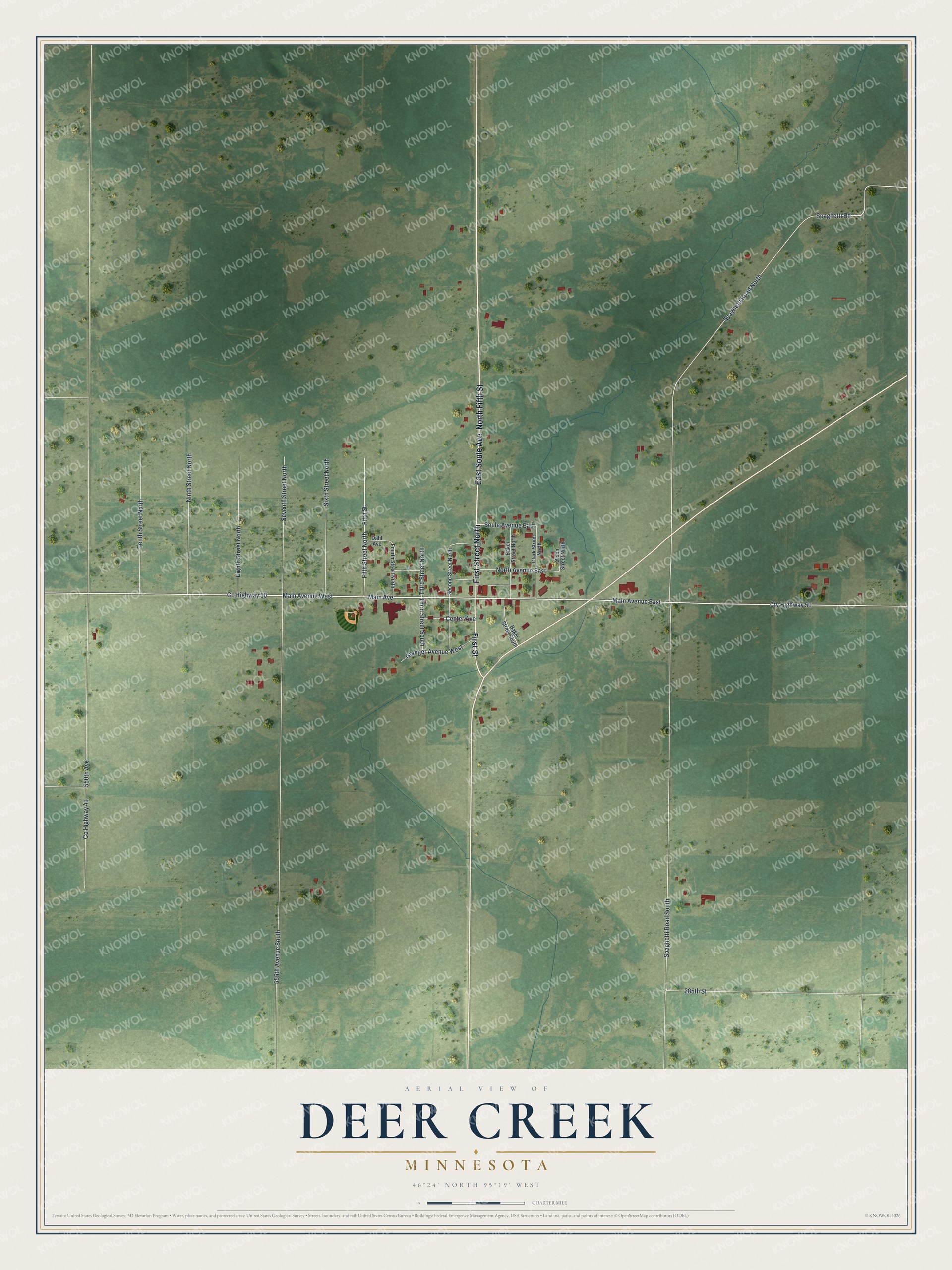 Watermarked full-map preview of Deer Creek, Minnesota