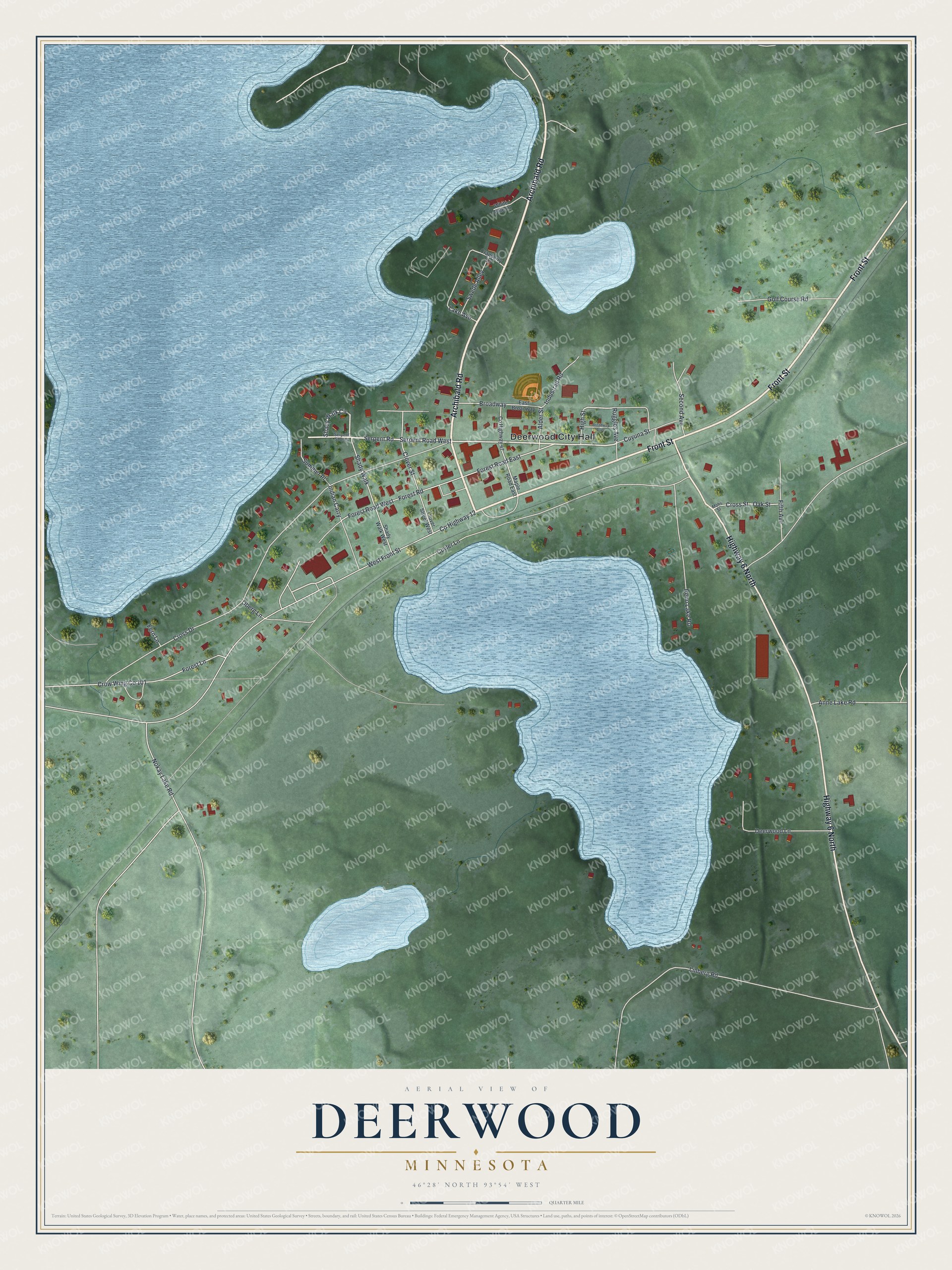 Watermarked full-map preview of Deerwood, Minnesota
