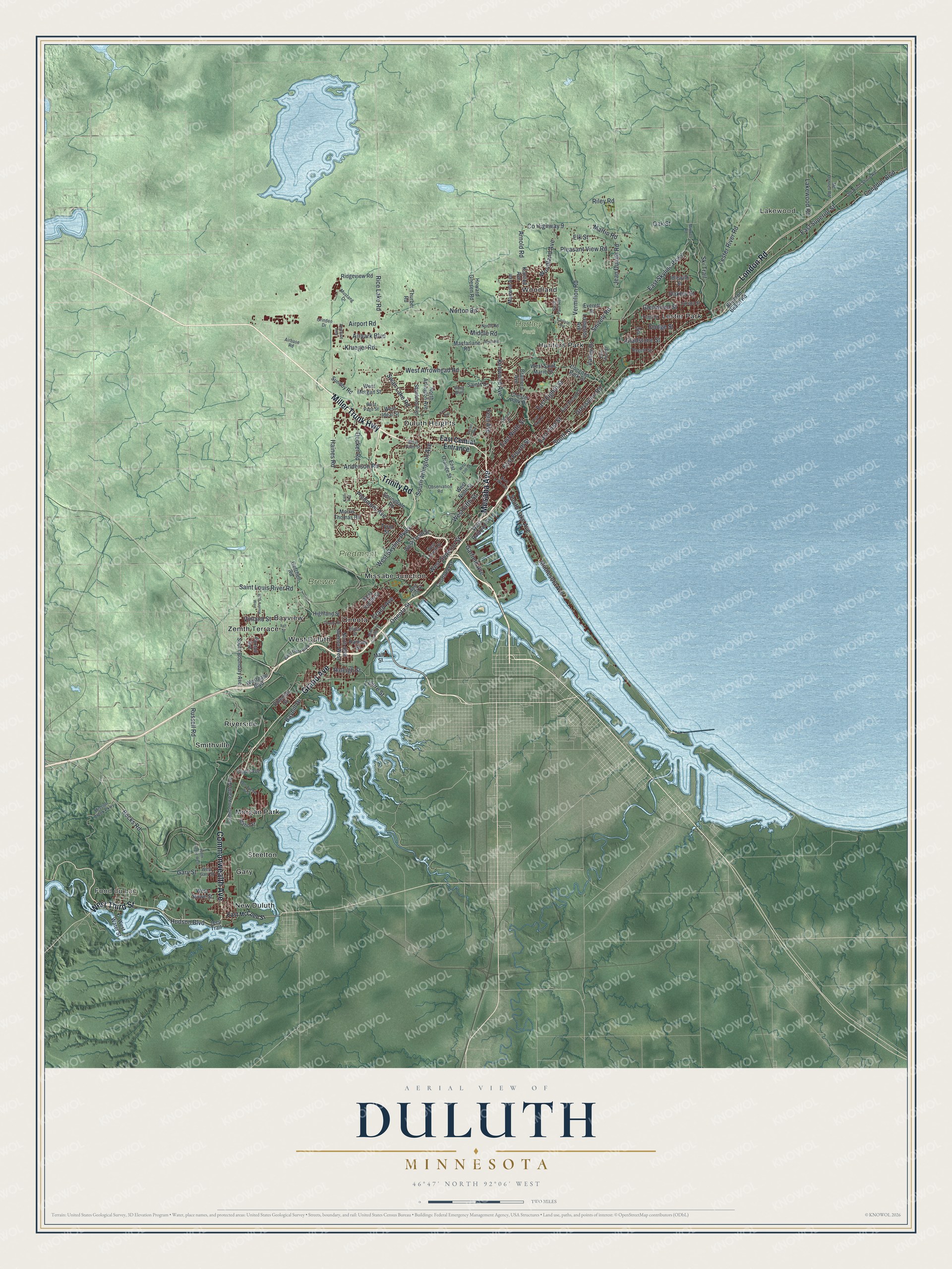 Watermarked full-map preview of Duluth, Minnesota