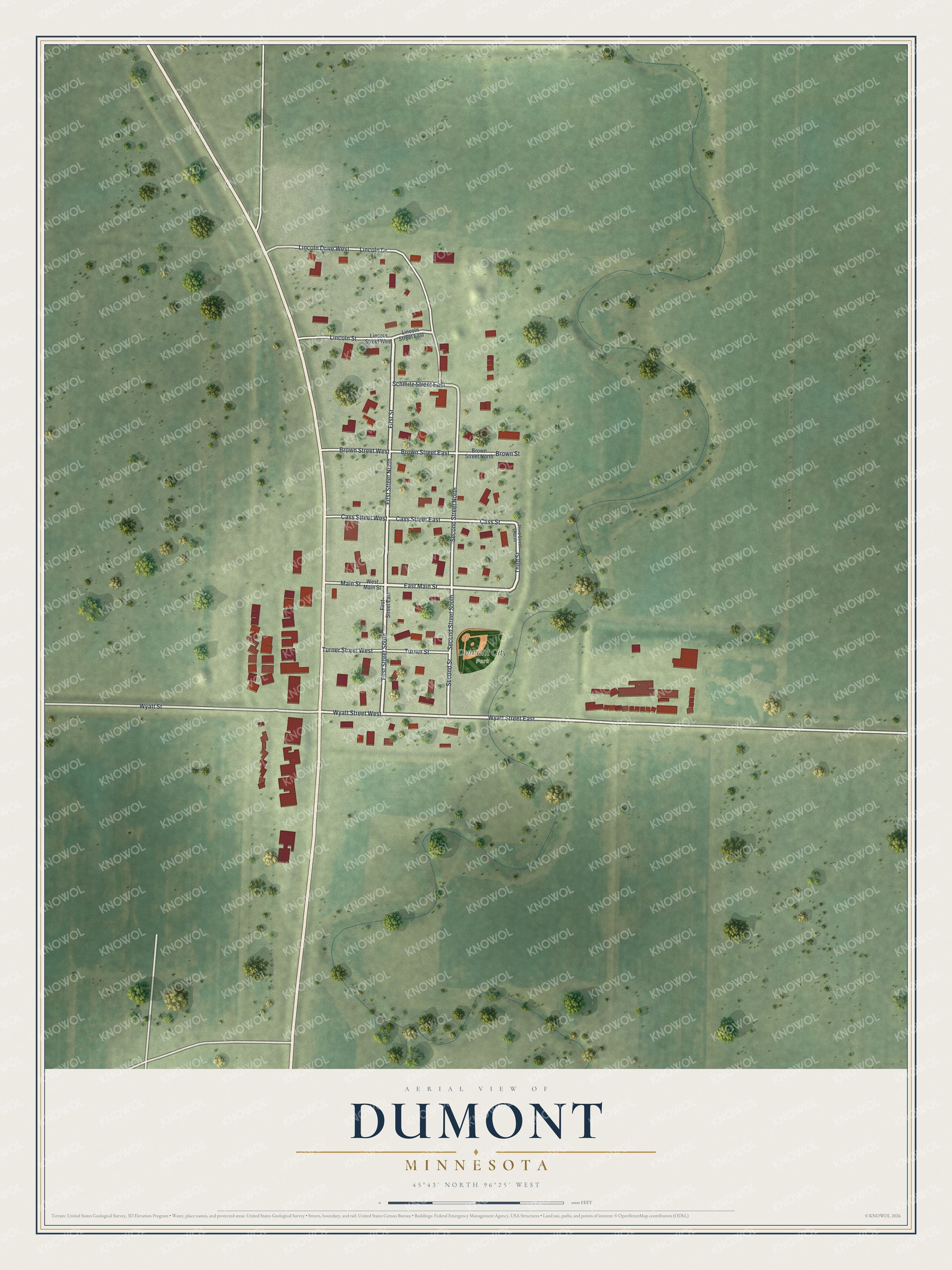 Watermarked full-map preview of Dumont, Minnesota