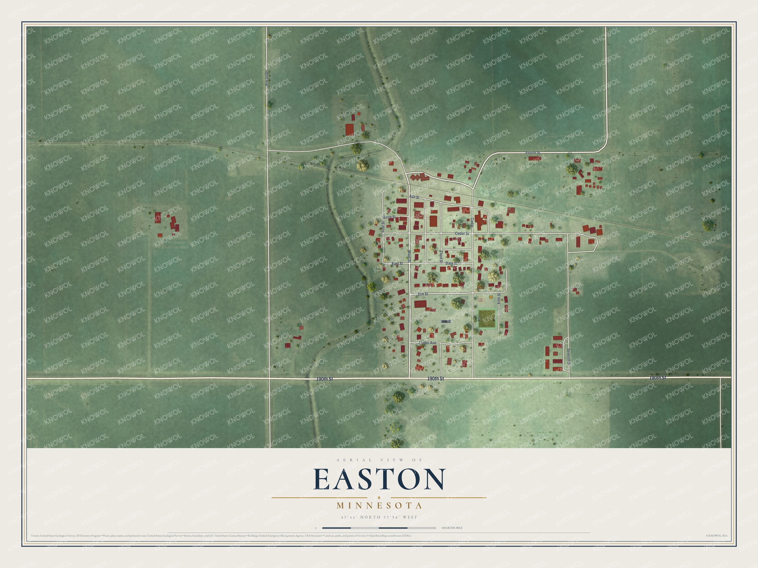 Watermarked full-map preview of Easton, Minnesota