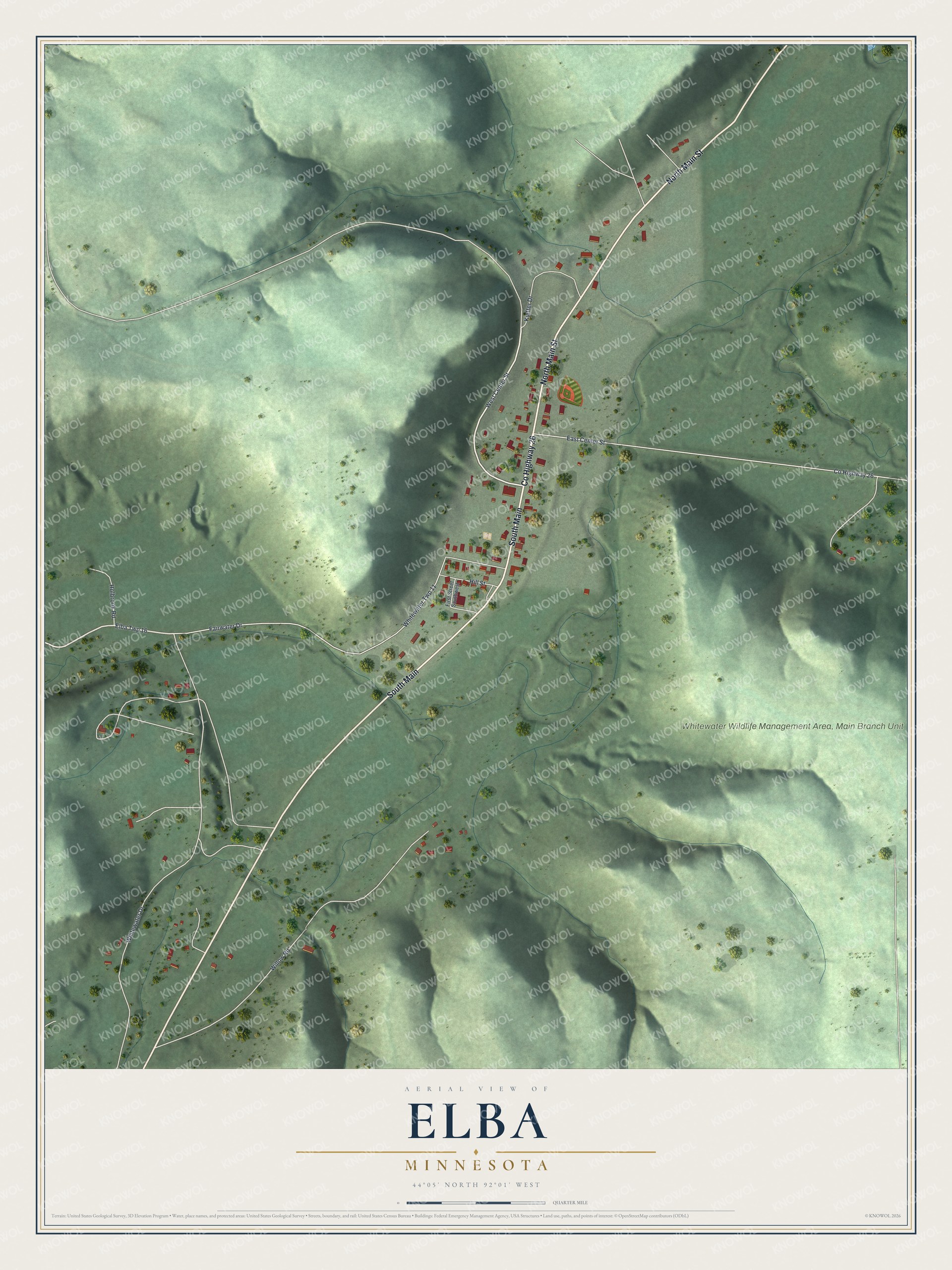 Watermarked full-map preview of Elba, Minnesota