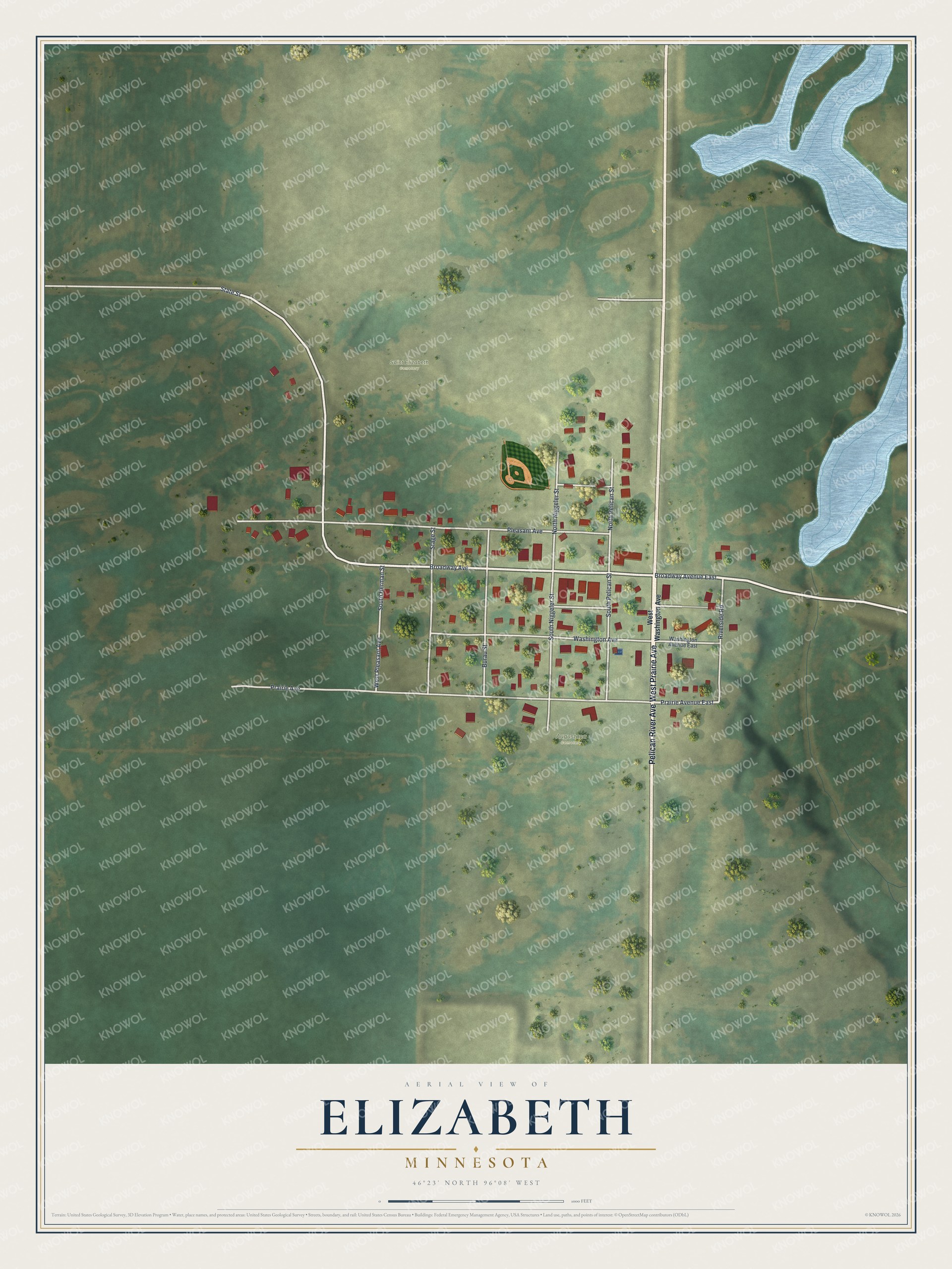Watermarked full-map preview of Elizabeth, Minnesota