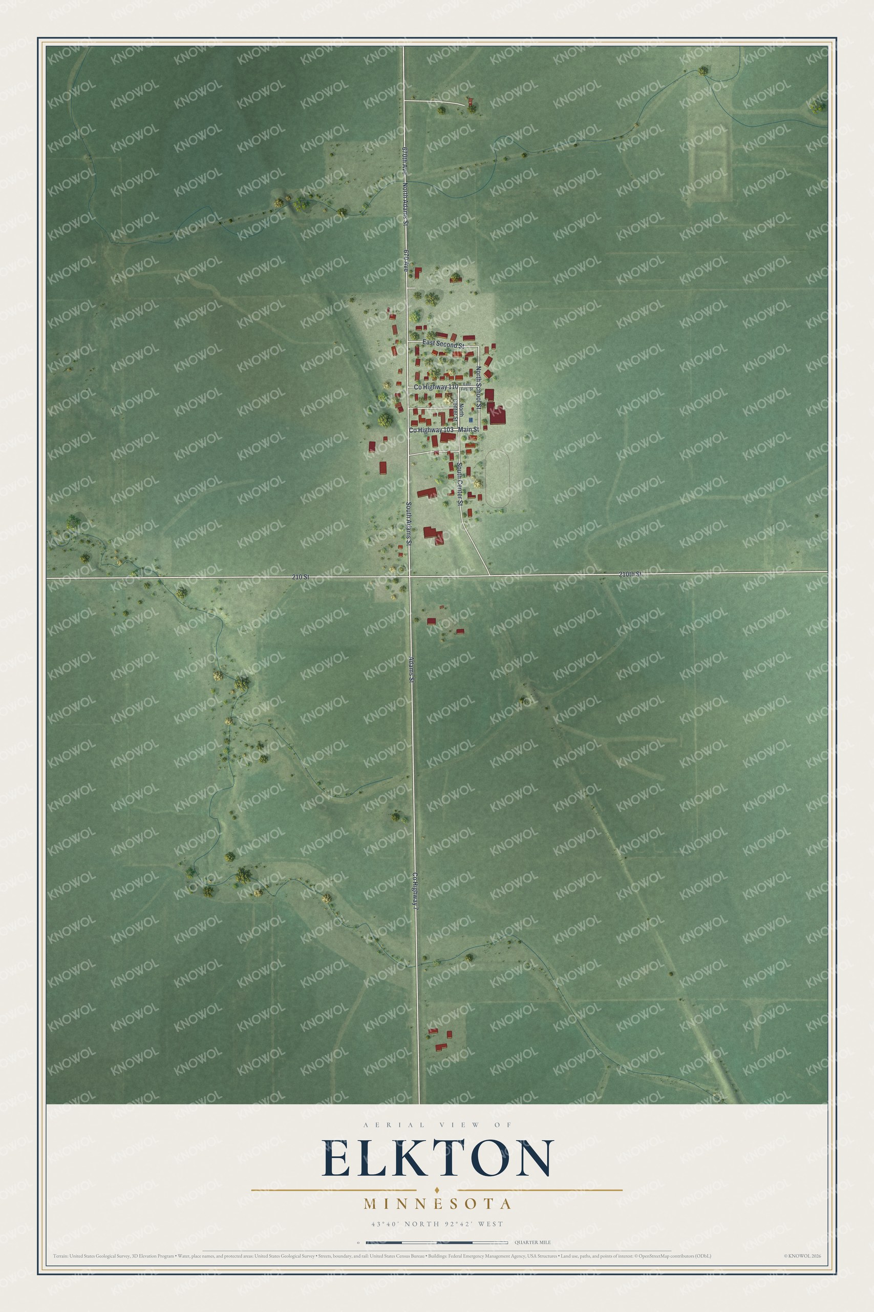 Watermarked full-map preview of Elkton, Minnesota