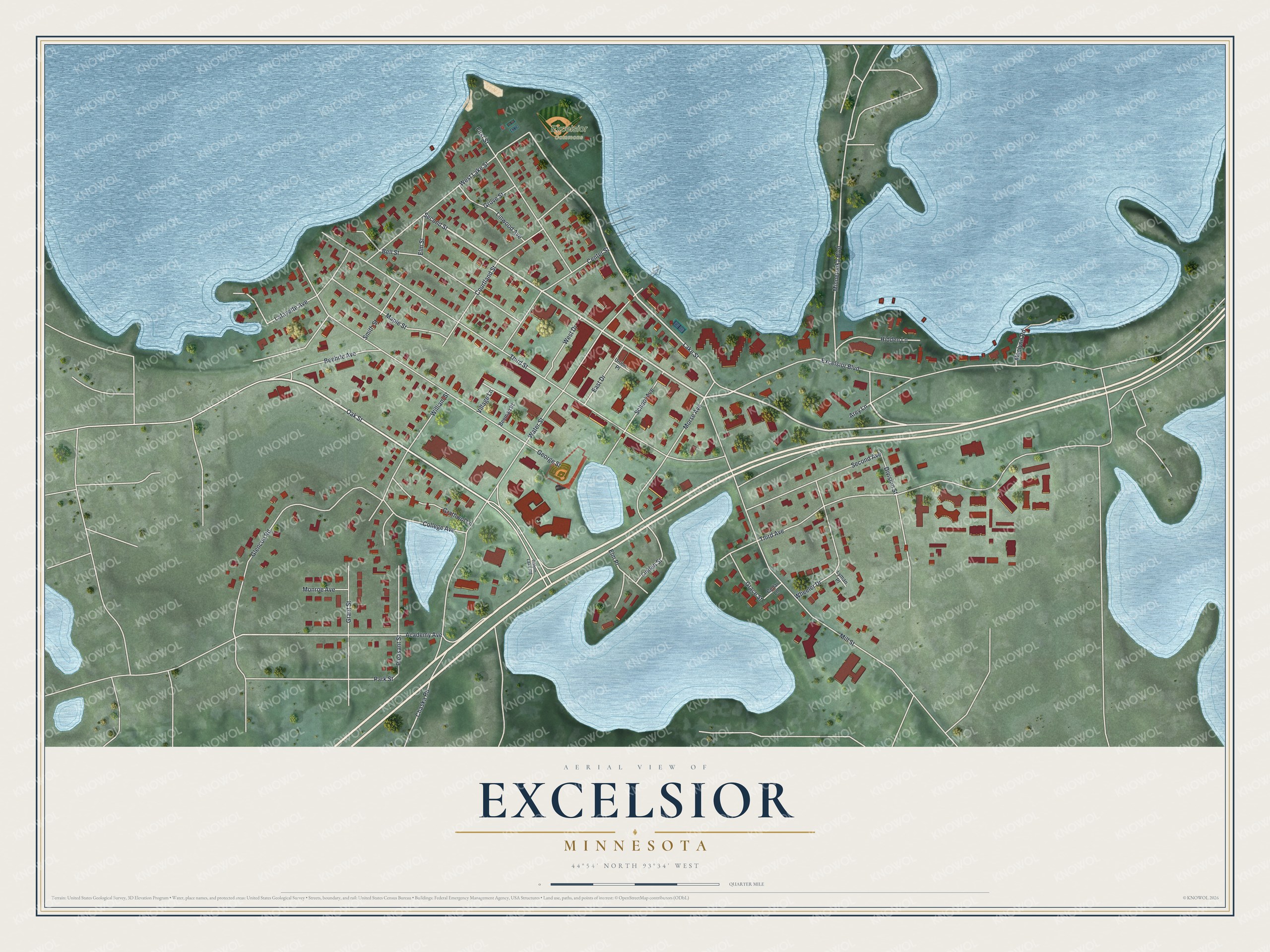 Watermarked full-map preview of Excelsior, Minnesota