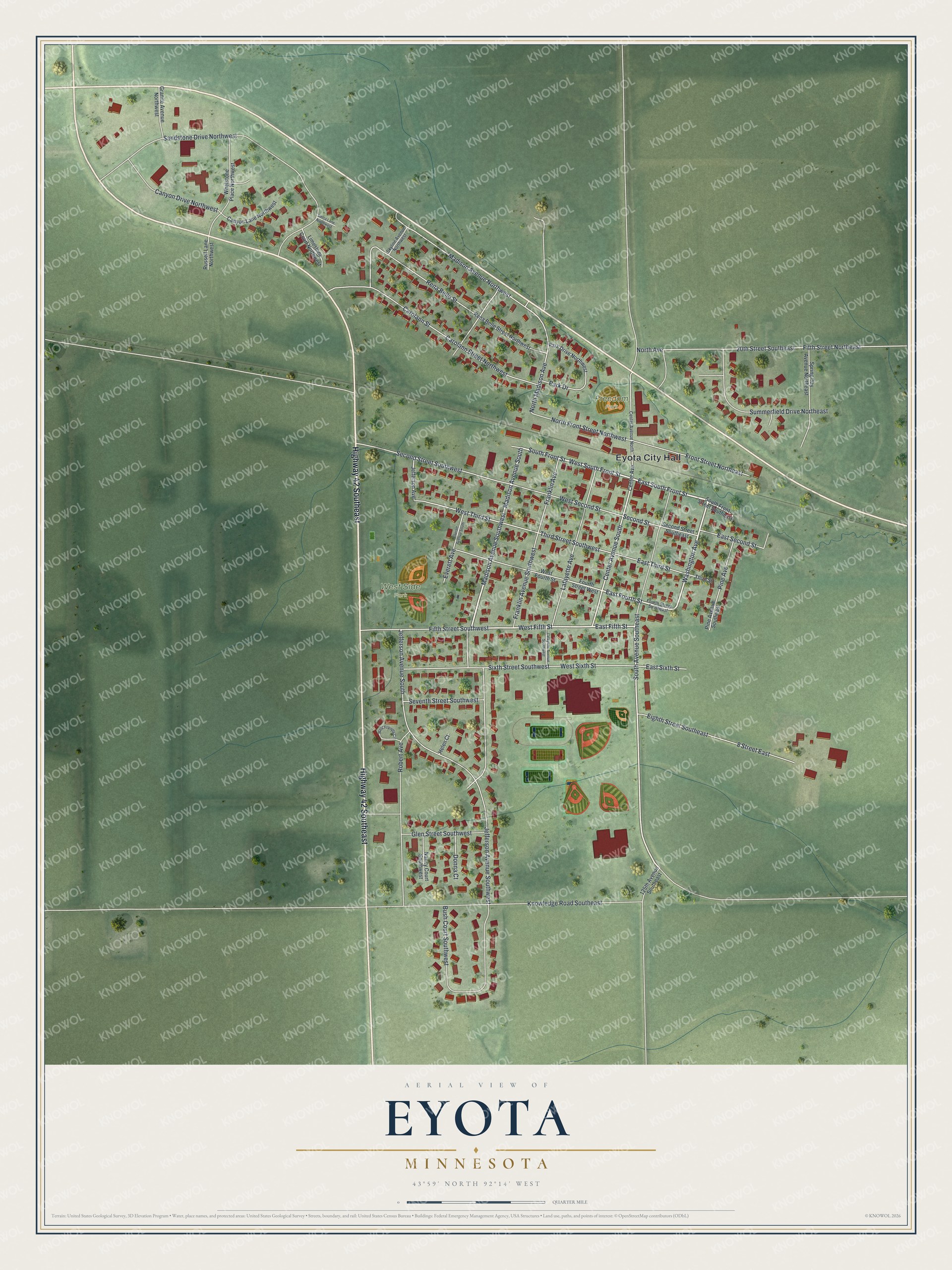 Watermarked full-map preview of Eyota, Minnesota