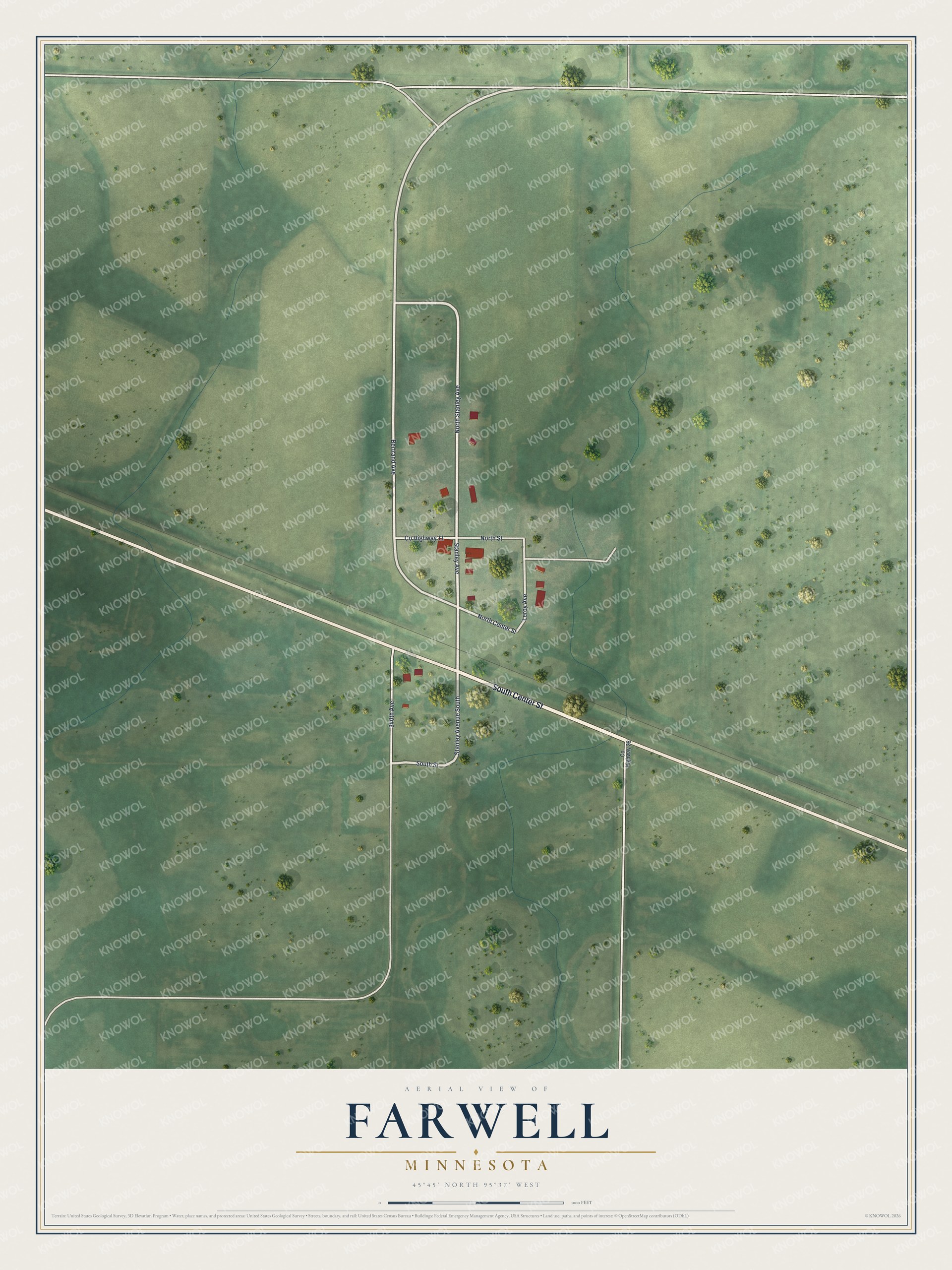 Watermarked full-map preview of Farwell, Minnesota