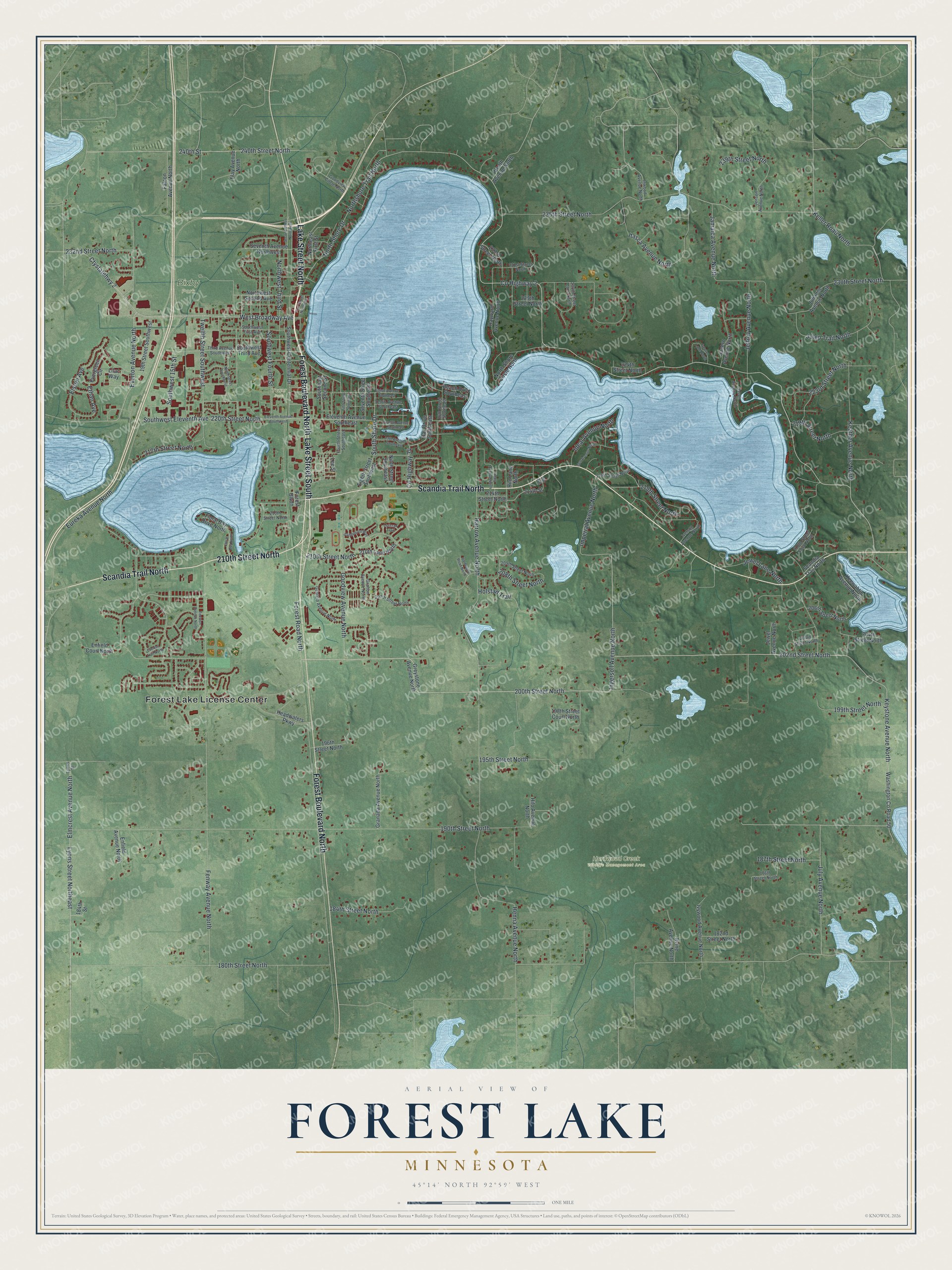 Watermarked full-map preview of Forest Lake, Minnesota