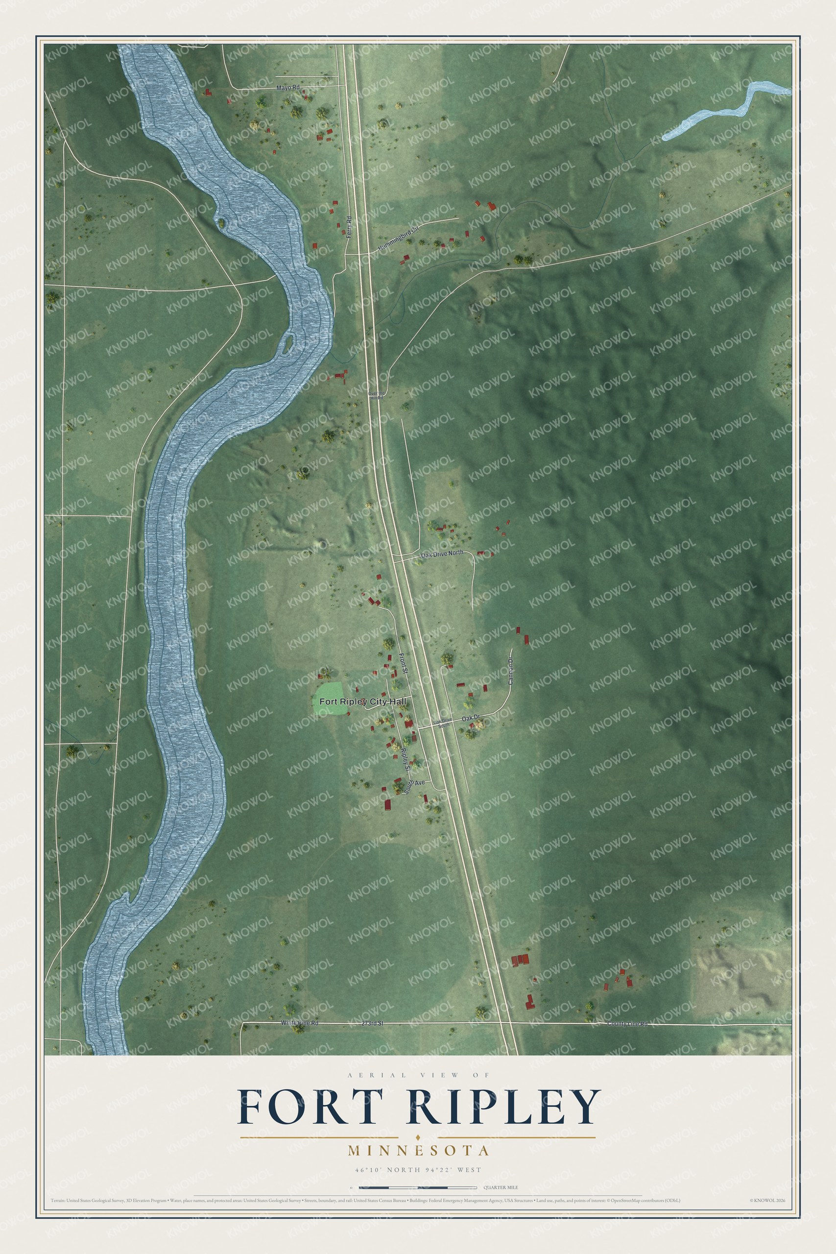 Watermarked full-map preview of Fort Ripley, Minnesota