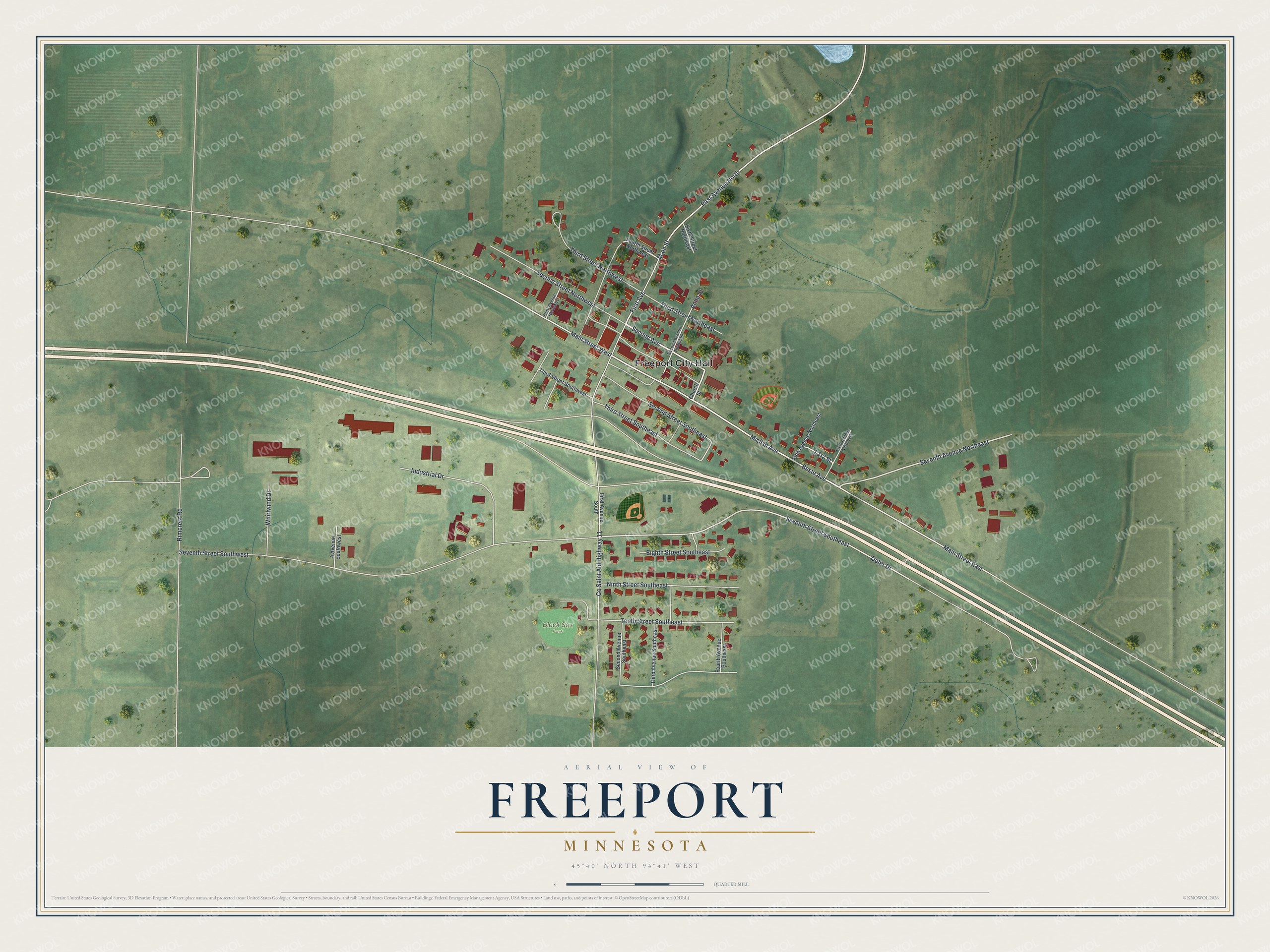 Watermarked full-map preview of Freeport, Minnesota