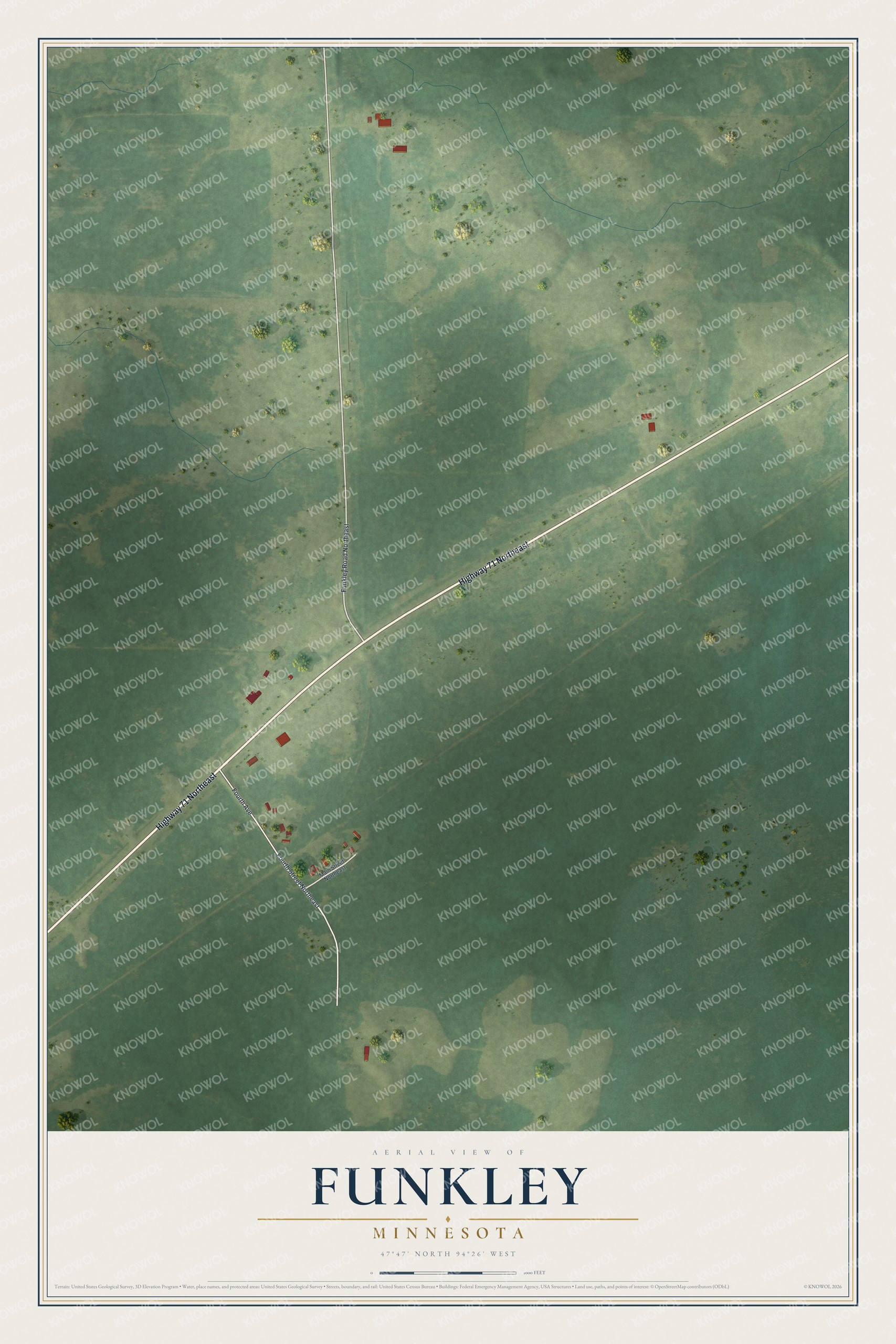 Watermarked full-map preview of Funkley, Minnesota