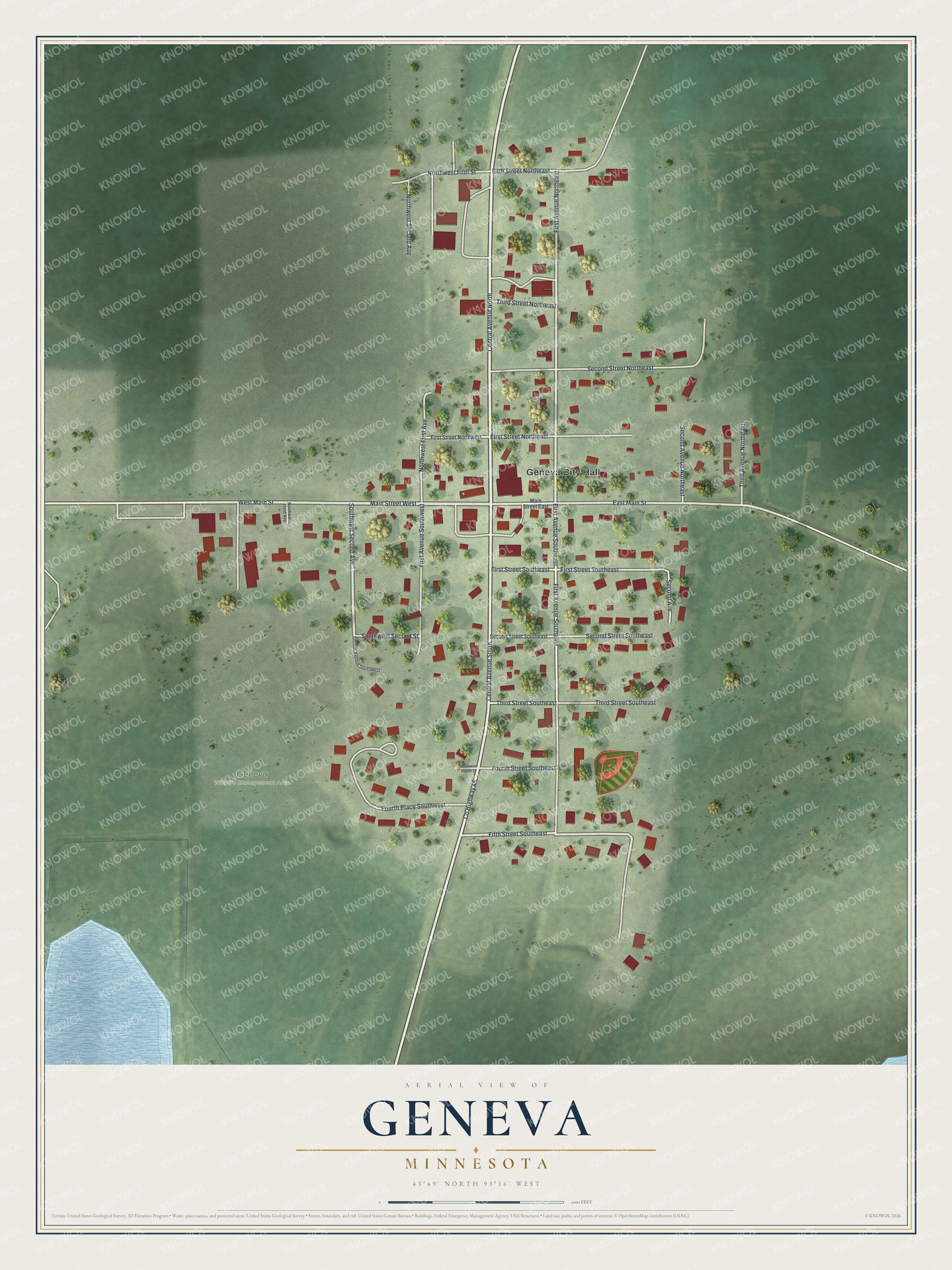 Watermarked full-map preview of Geneva, Minnesota
