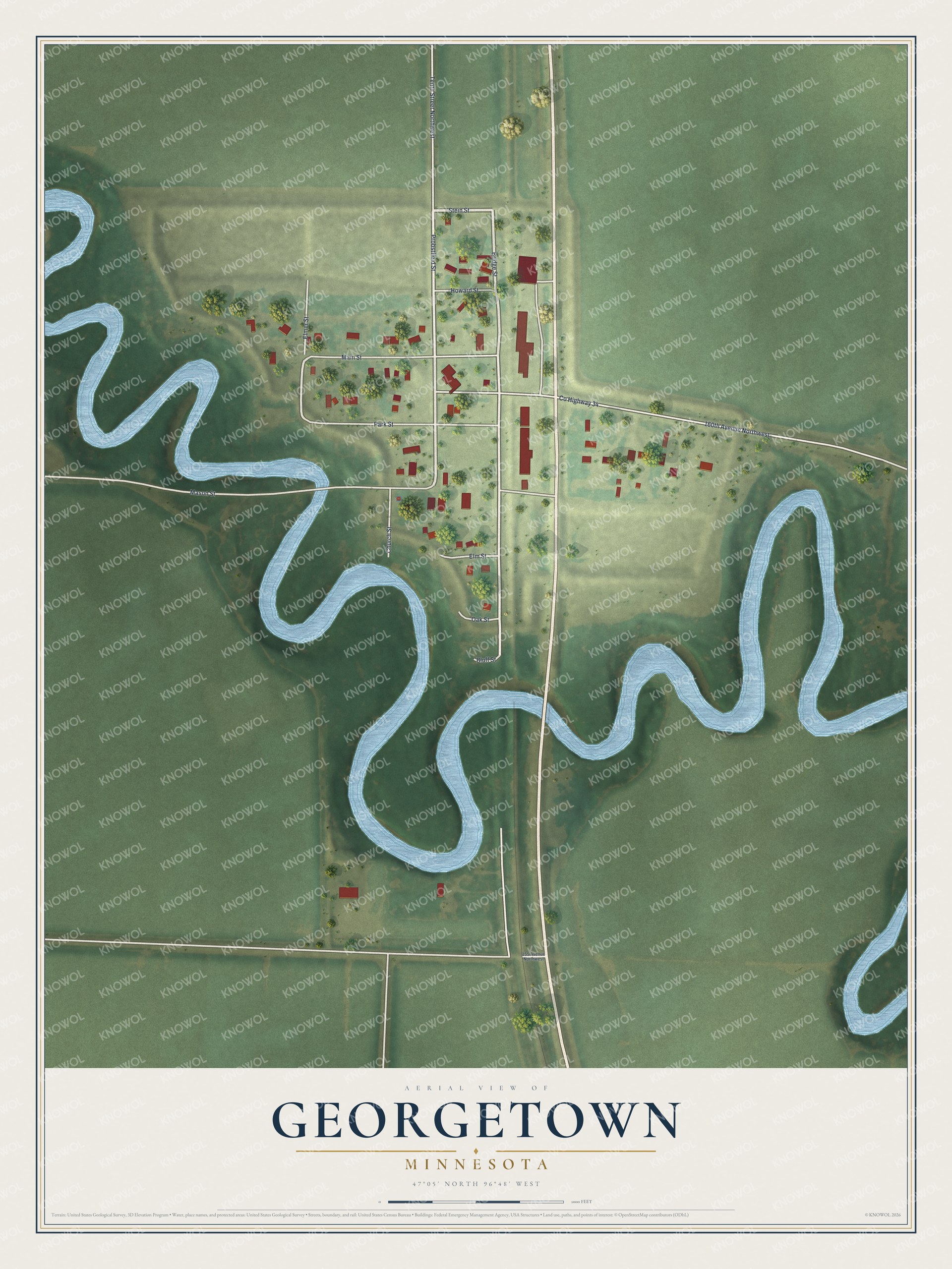 Watermarked full-map preview of Georgetown, Minnesota