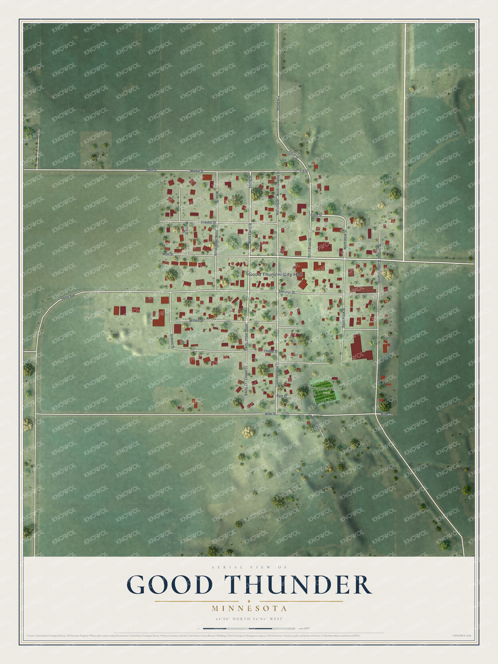 Watermarked full-map preview of Good Thunder, Minnesota