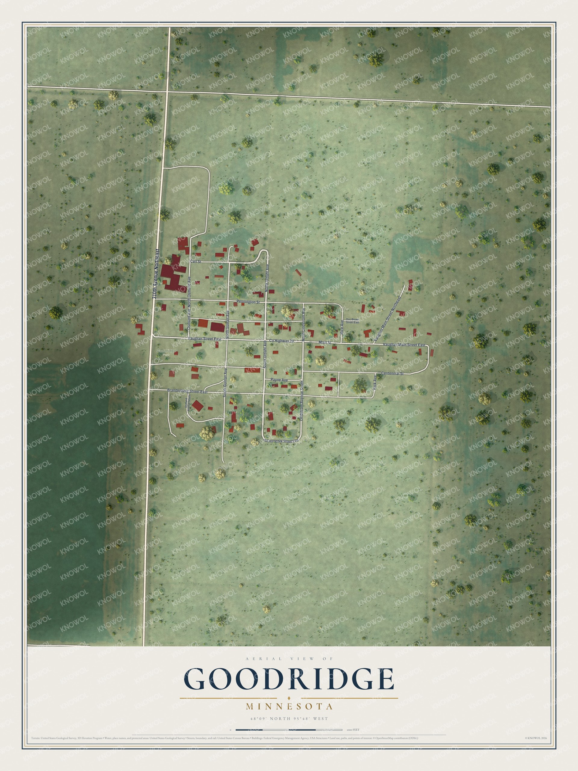 Watermarked full-map preview of Goodridge, Minnesota