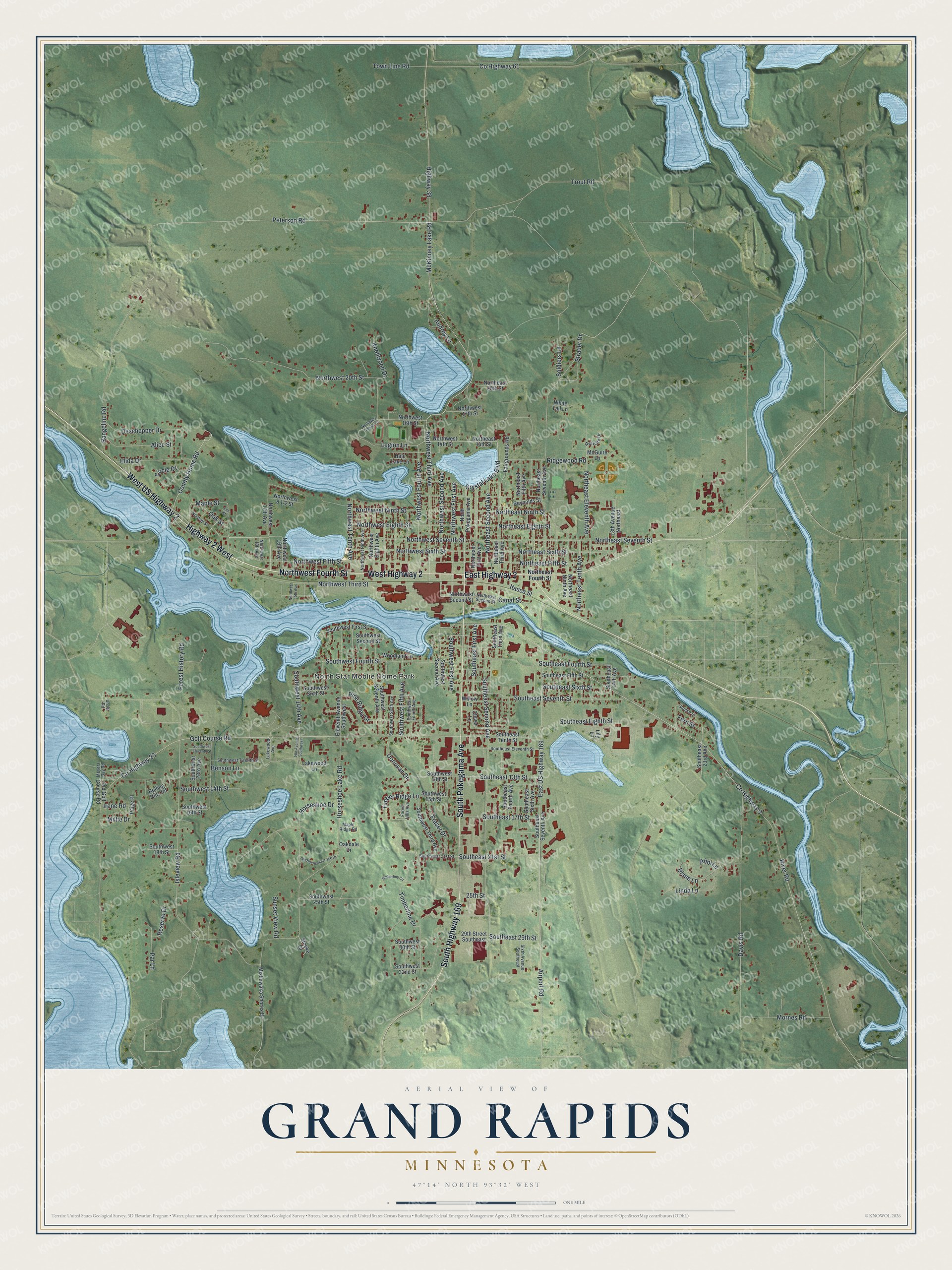 Watermarked full-map preview of Grand Rapids, Minnesota