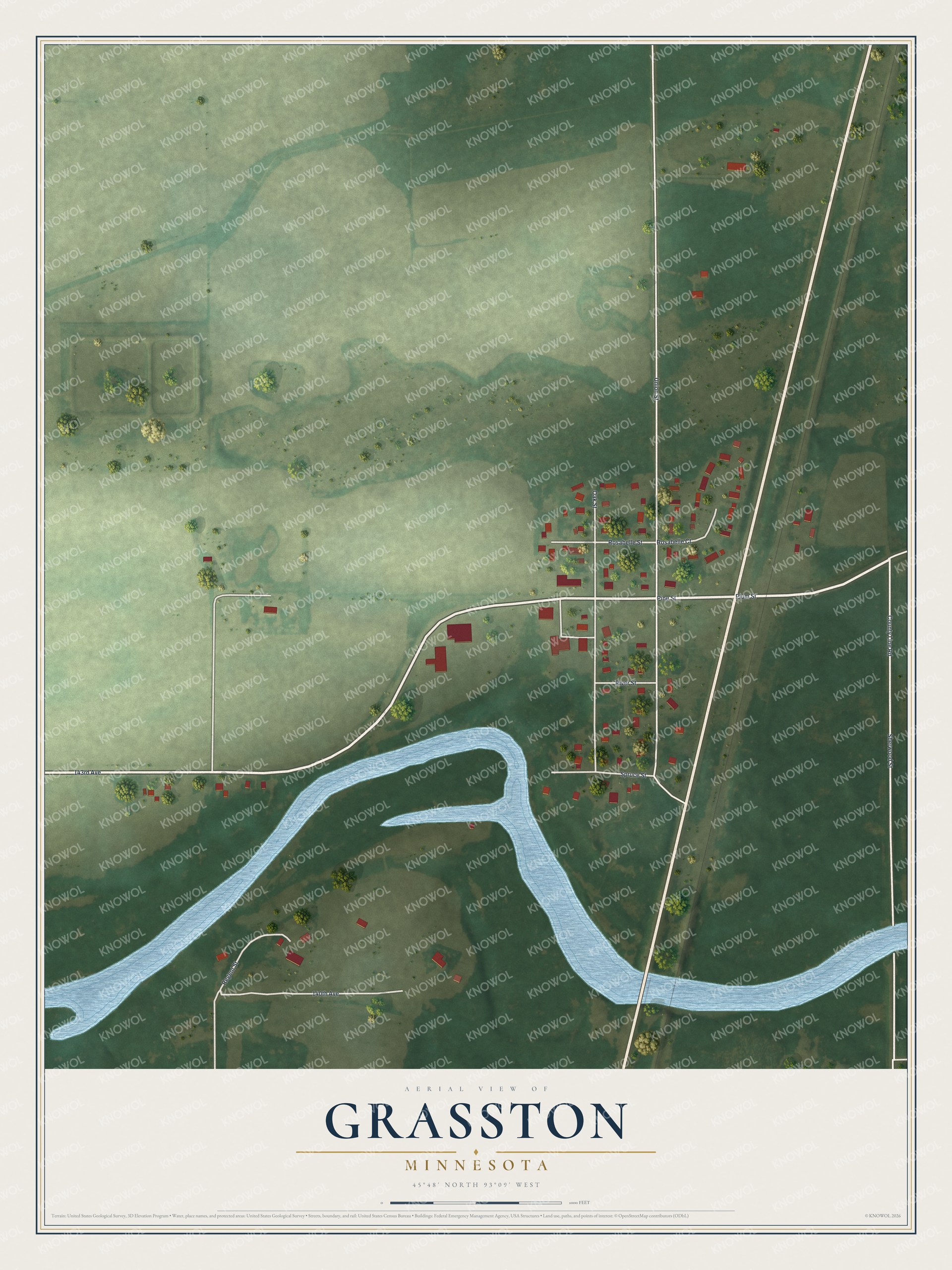 Watermarked full-map preview of Grasston, Minnesota