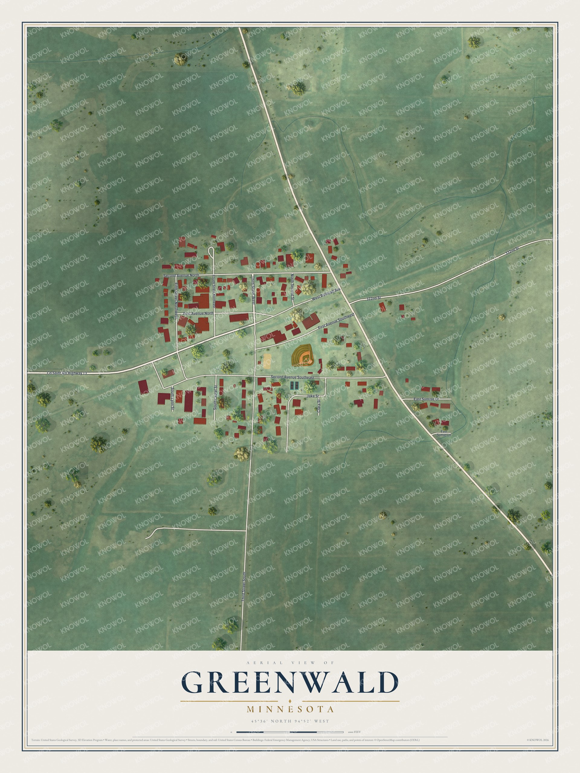 Watermarked full-map preview of Greenwald, Minnesota