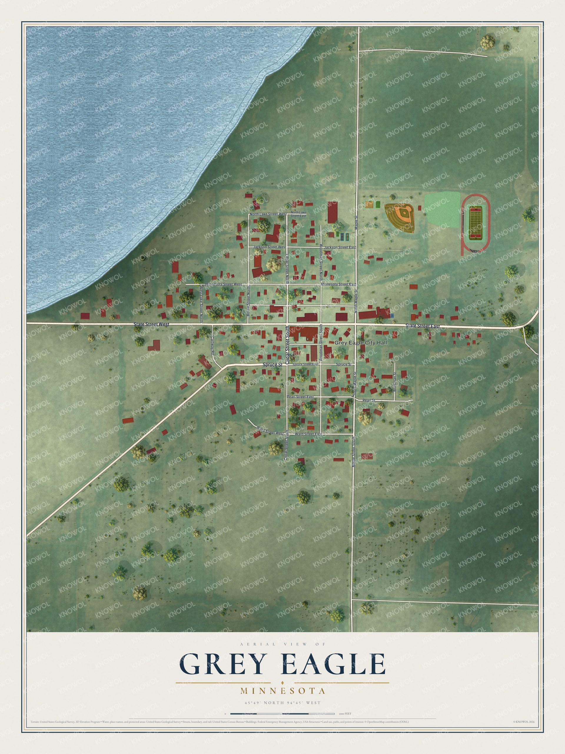 Watermarked full-map preview of Grey Eagle, Minnesota