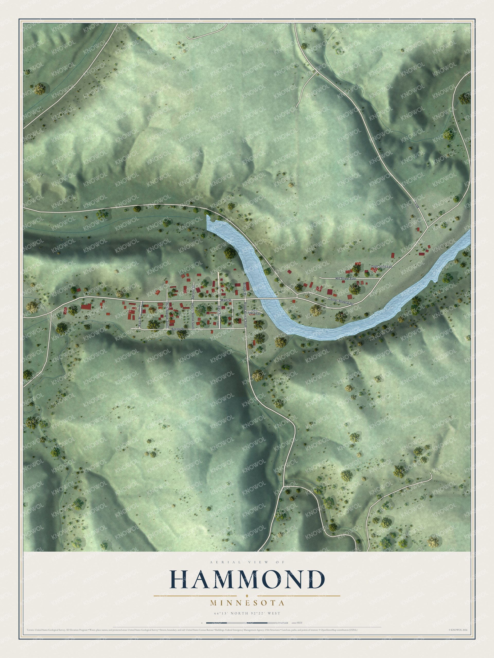 Watermarked full-map preview of Hammond, Minnesota
