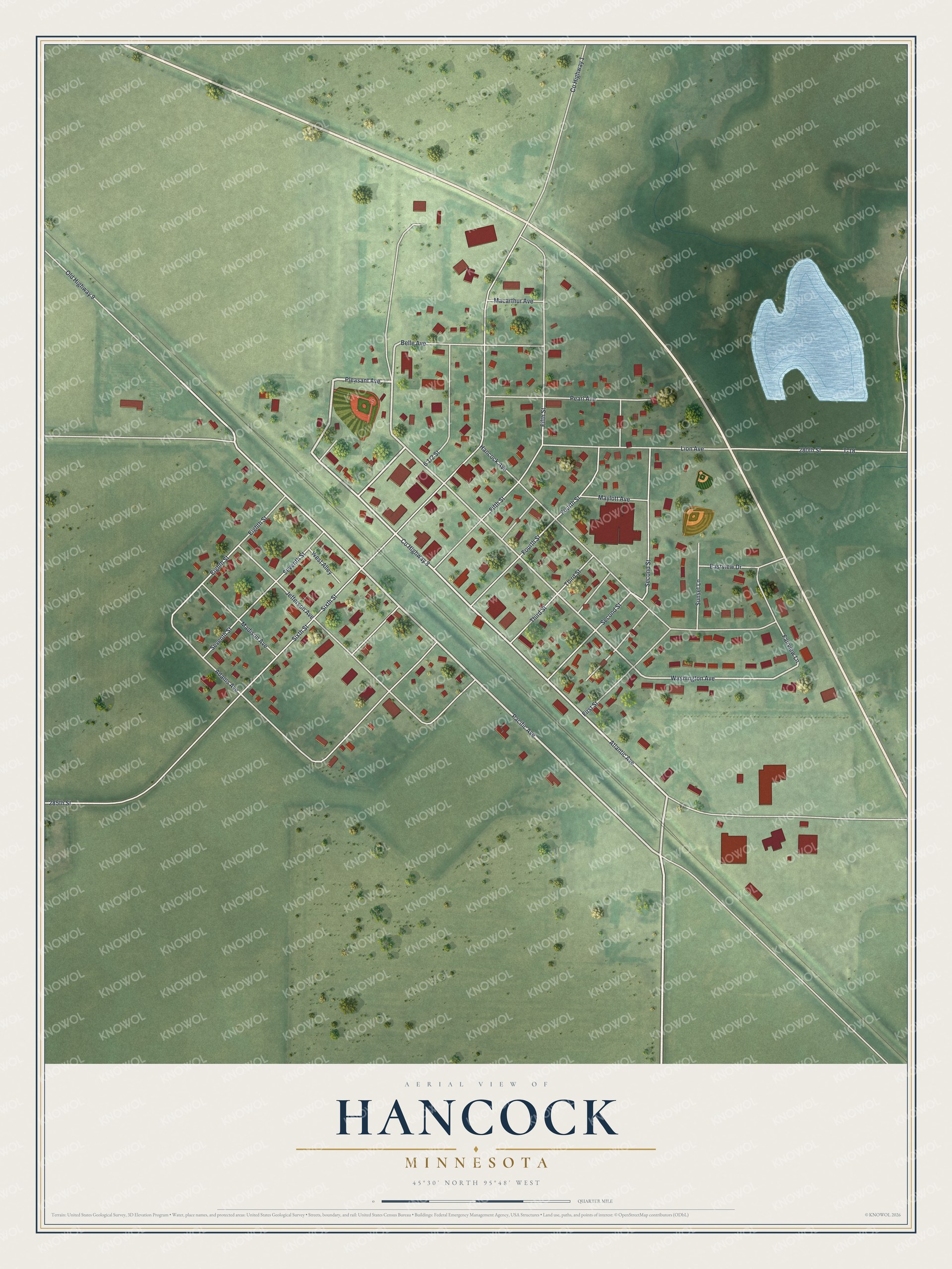 Watermarked full-map preview of Hancock, Minnesota