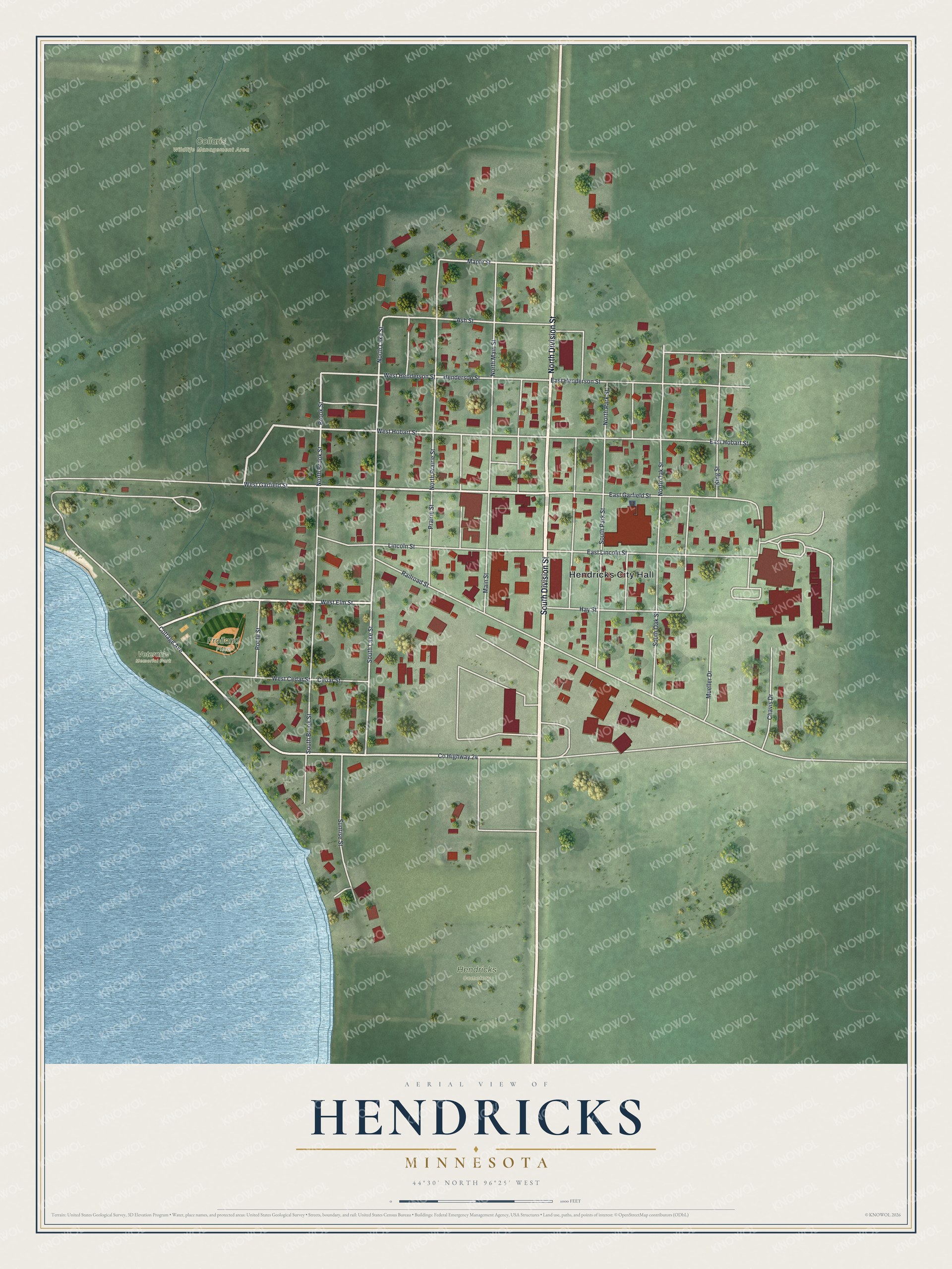 Watermarked full-map preview of Hendricks, Minnesota