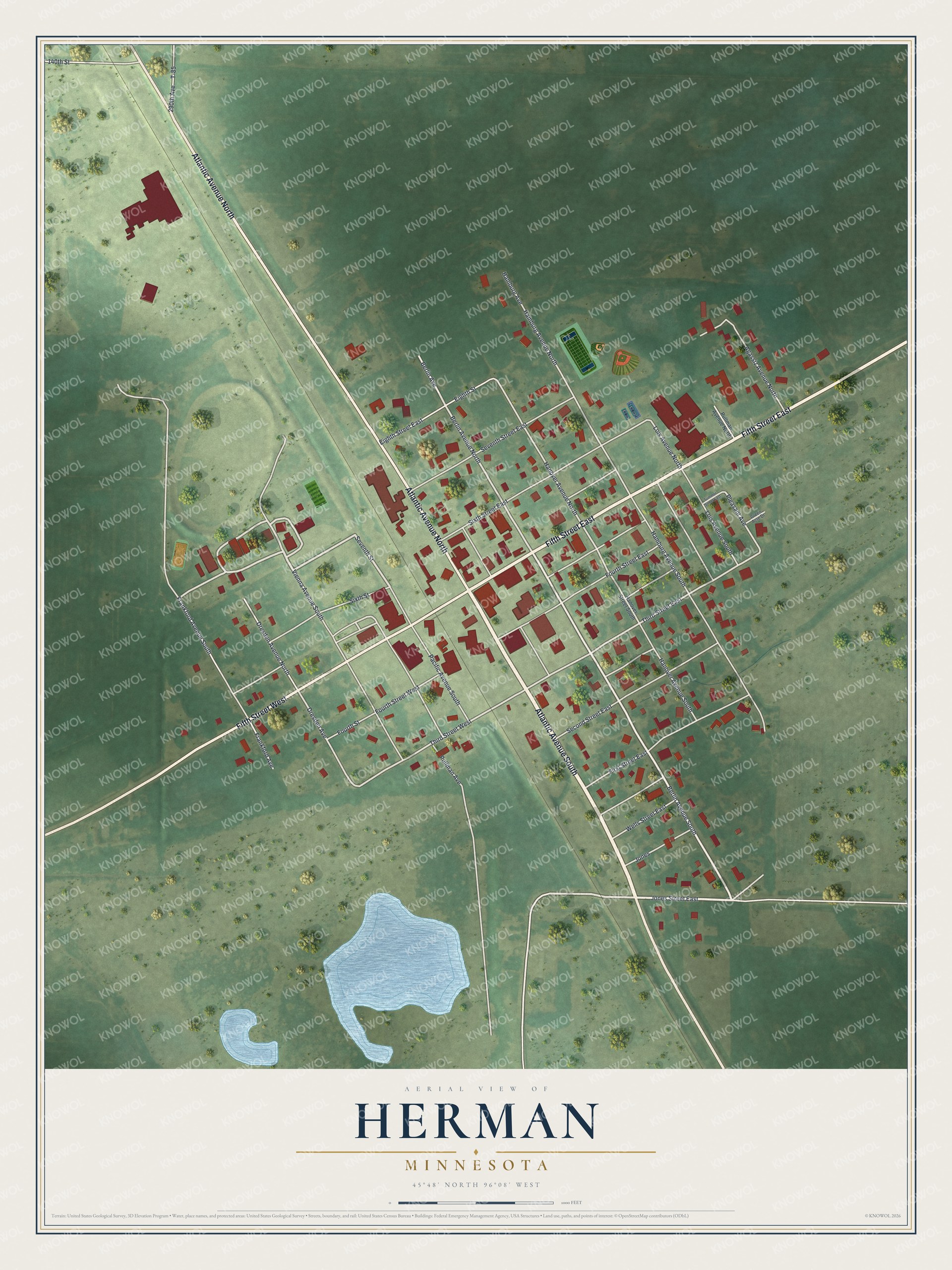 Watermarked full-map preview of Herman, Minnesota