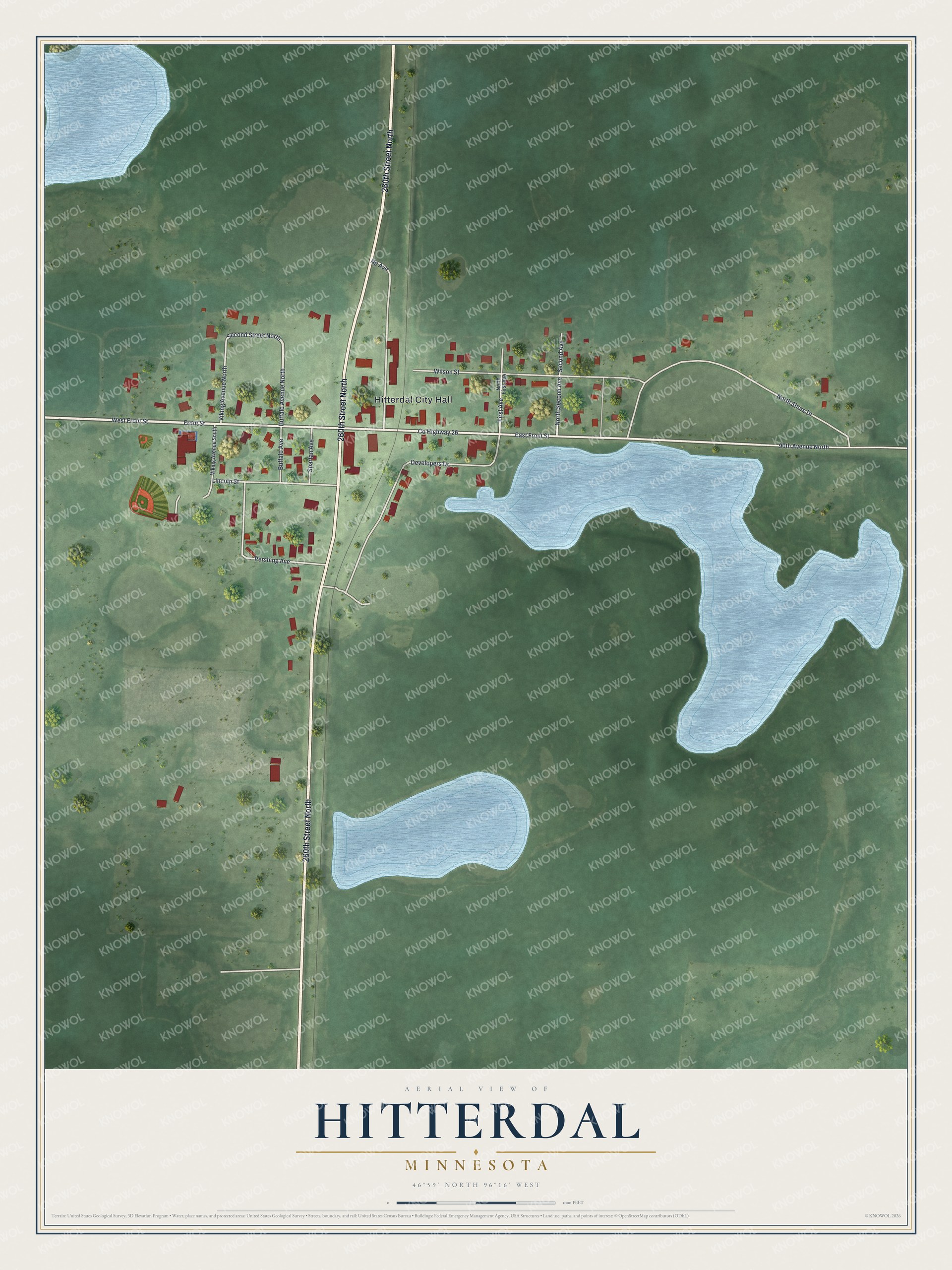 Watermarked full-map preview of Hitterdal, Minnesota