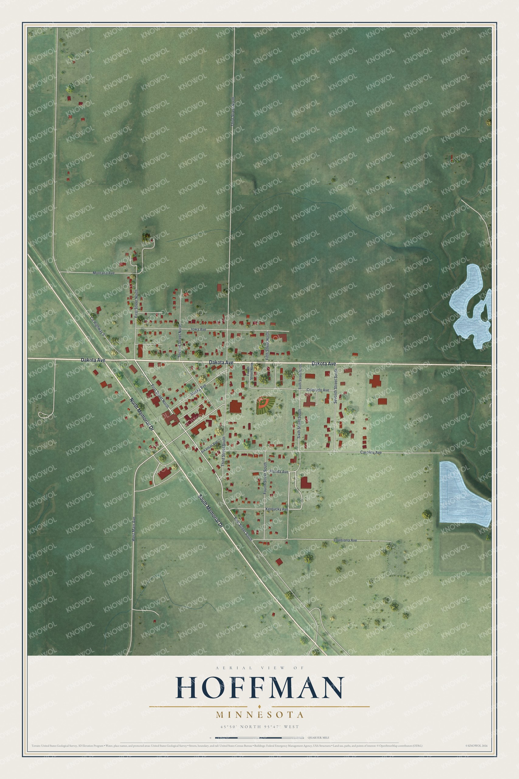 Watermarked full-map preview of Hoffman, Minnesota