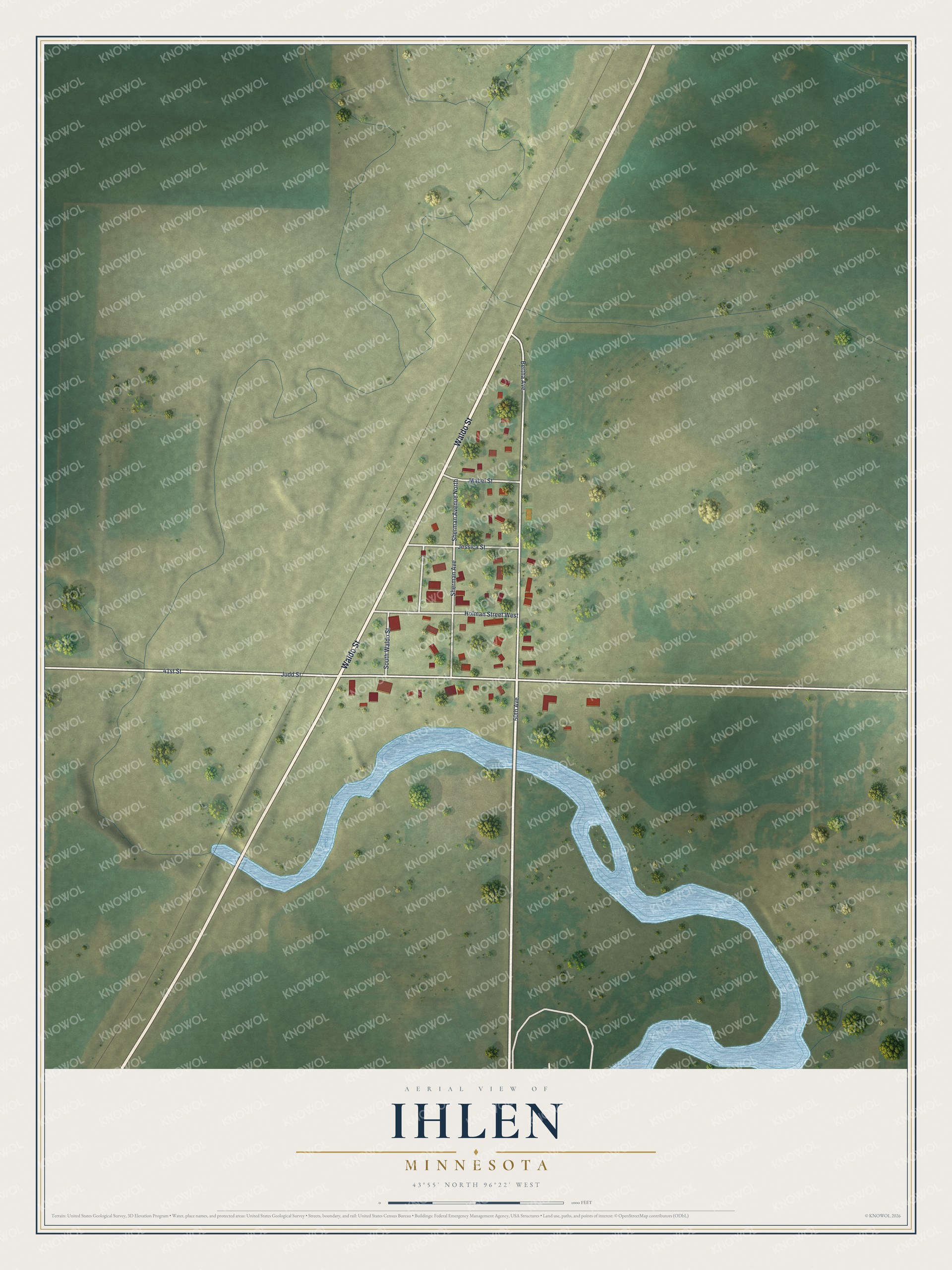 Watermarked full-map preview of Ihlen, Minnesota