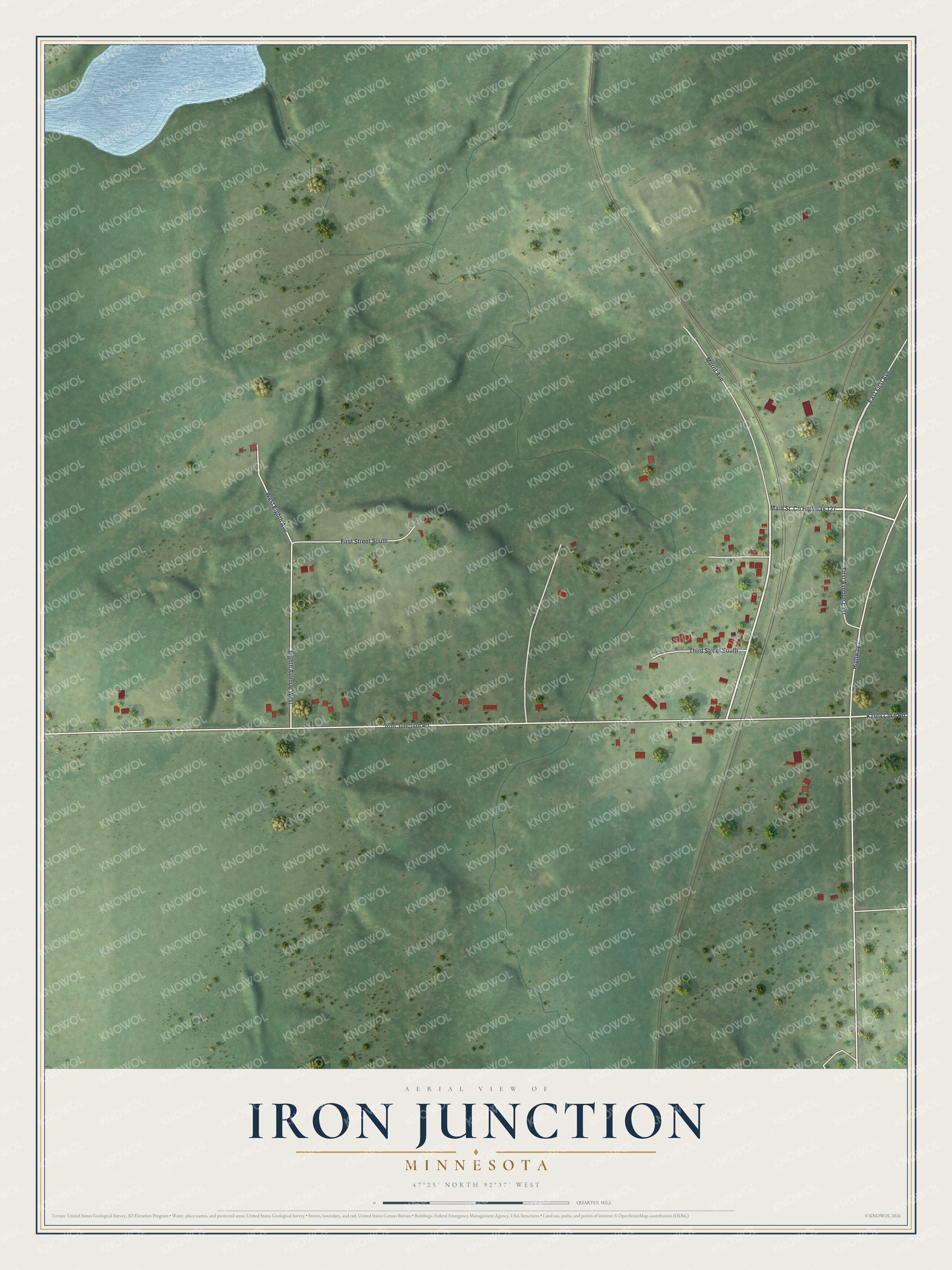 Watermarked full-map preview of Iron Junction, Minnesota