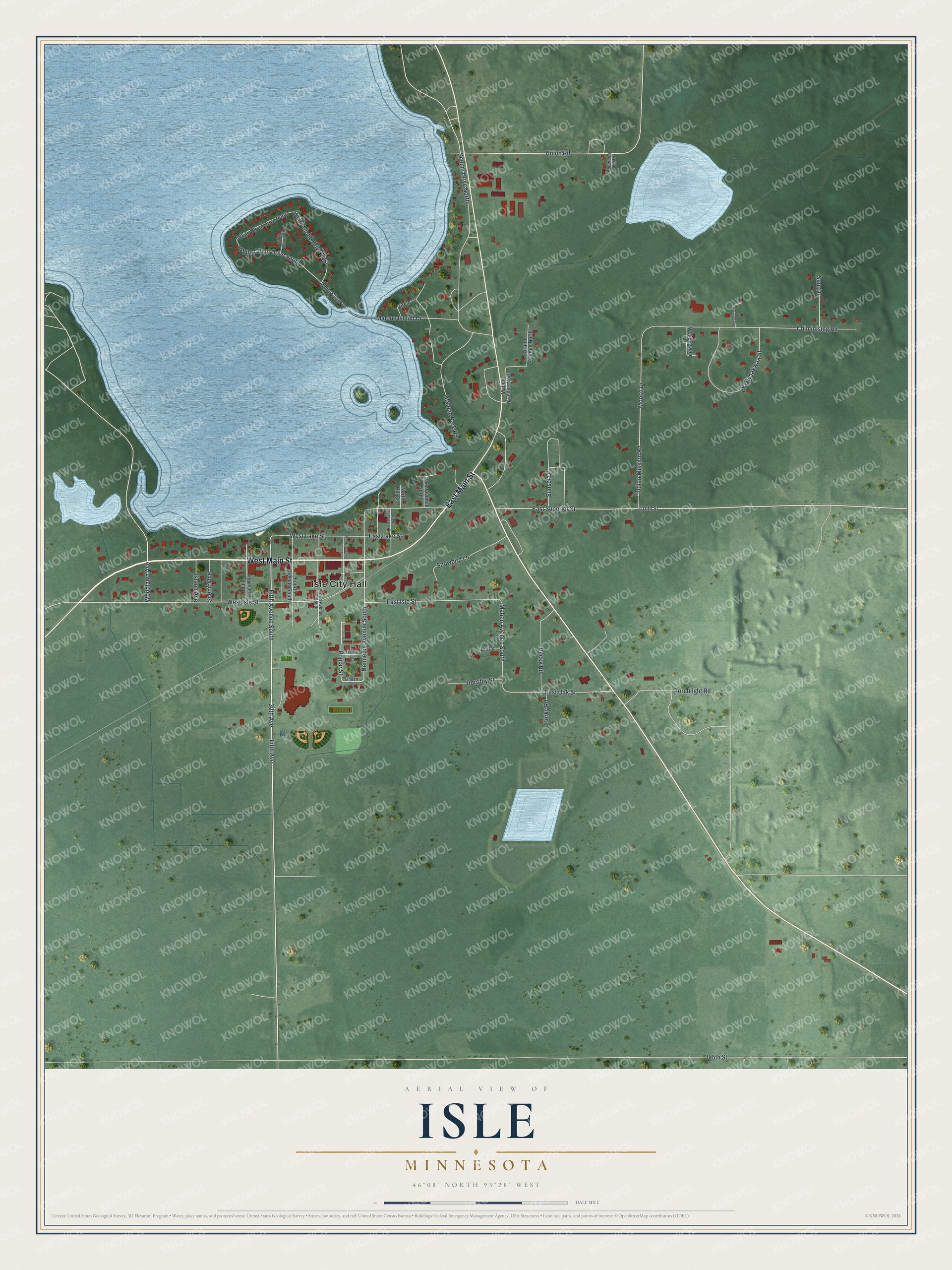 Watermarked full-map preview of Isle, Minnesota