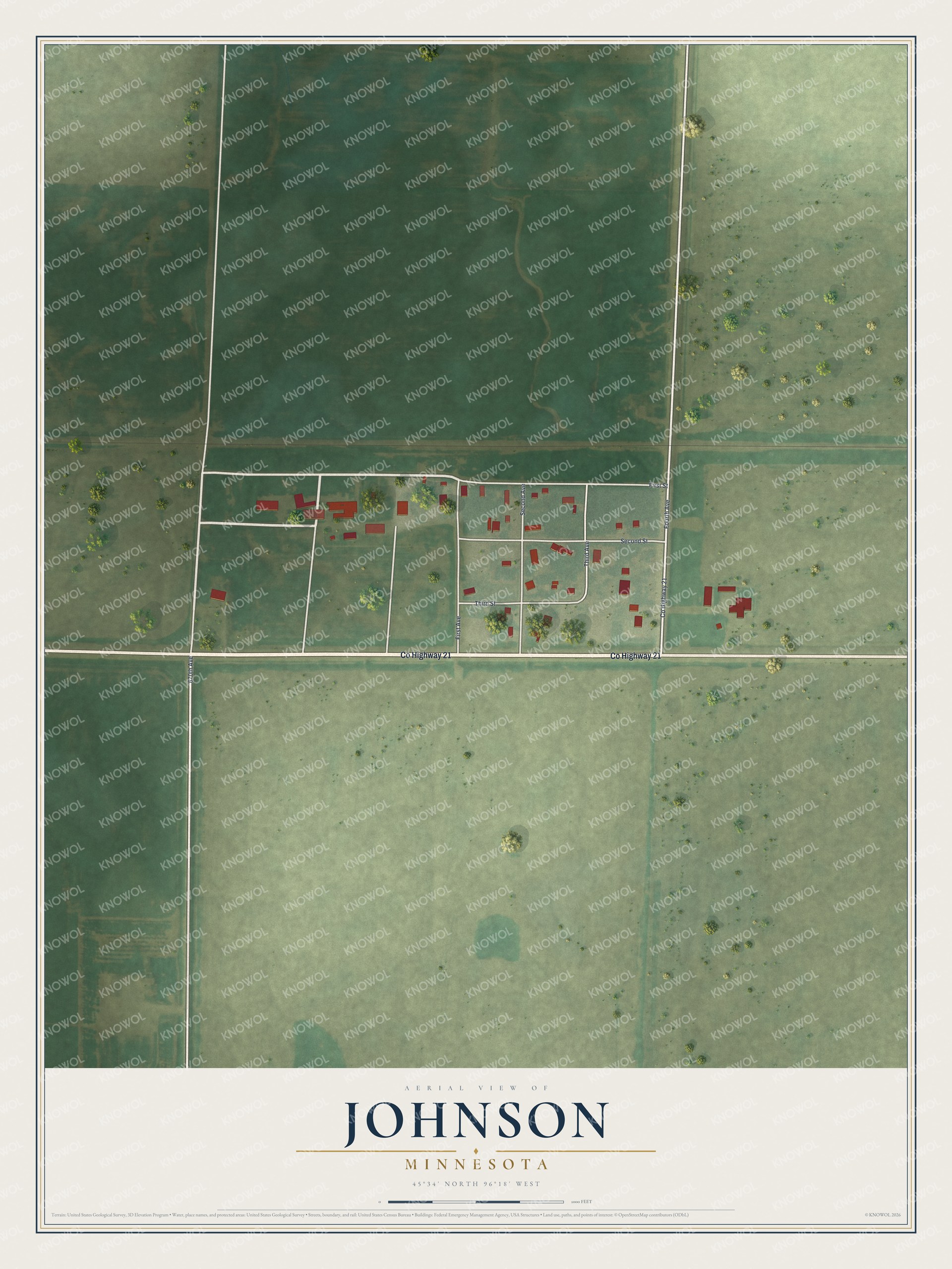 Watermarked full-map preview of Johnson, Minnesota
