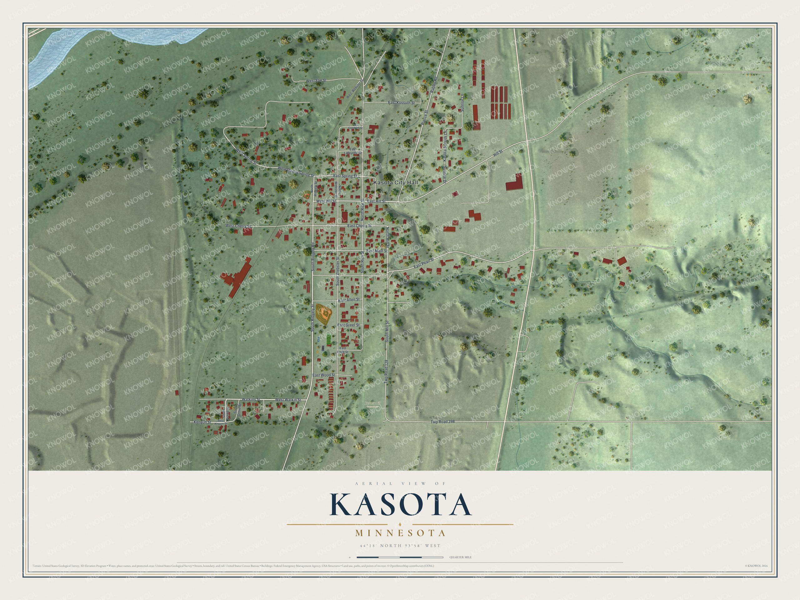 Watermarked full-map preview of Kasota, Minnesota