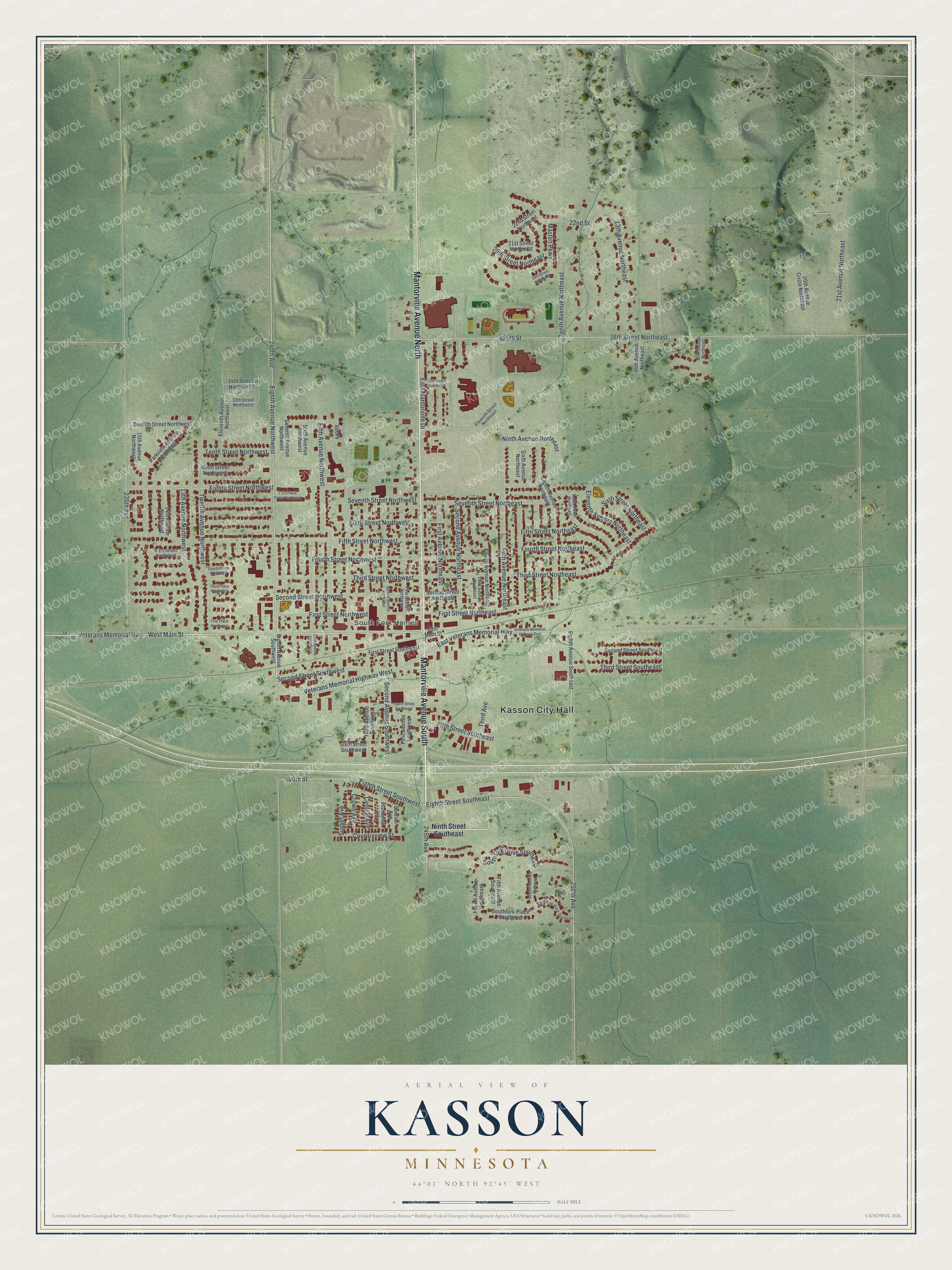 Watermarked full-map preview of Kasson, Minnesota