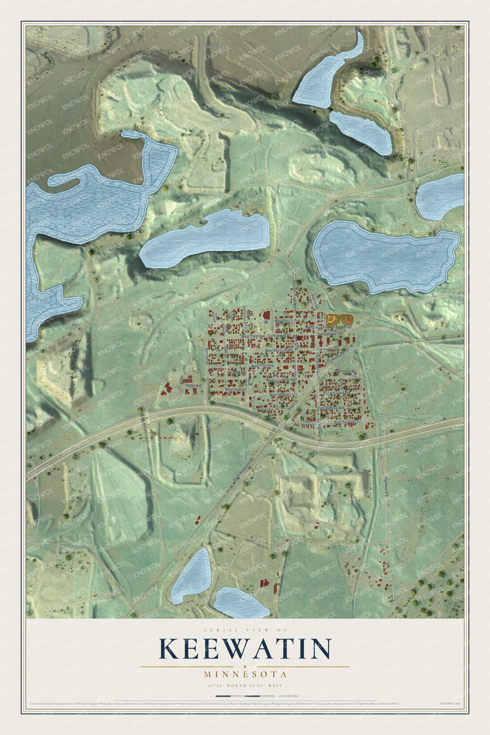 Watermarked full-map preview of Keewatin, Minnesota