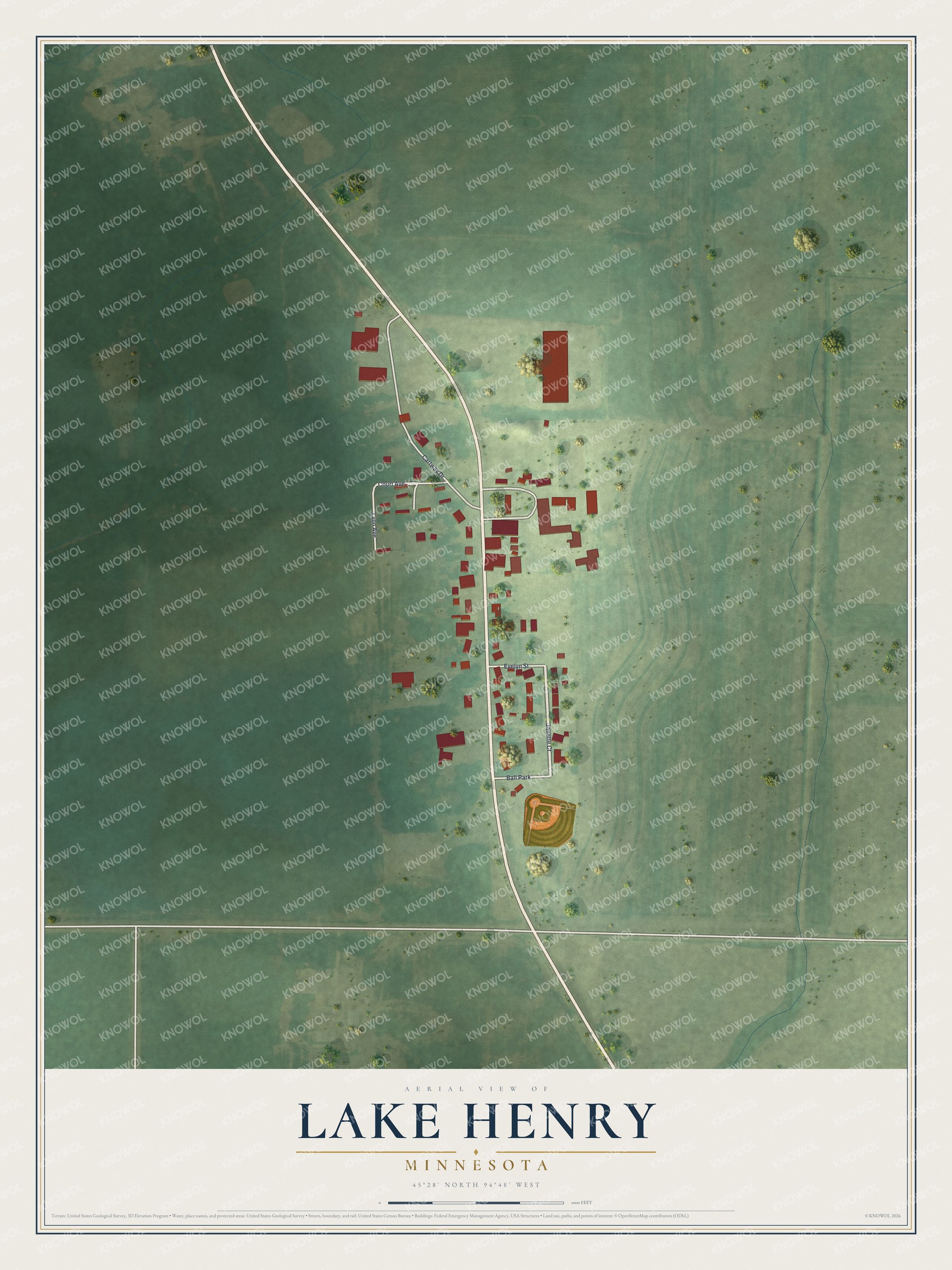 Watermarked full-map preview of Lake Henry, Minnesota
