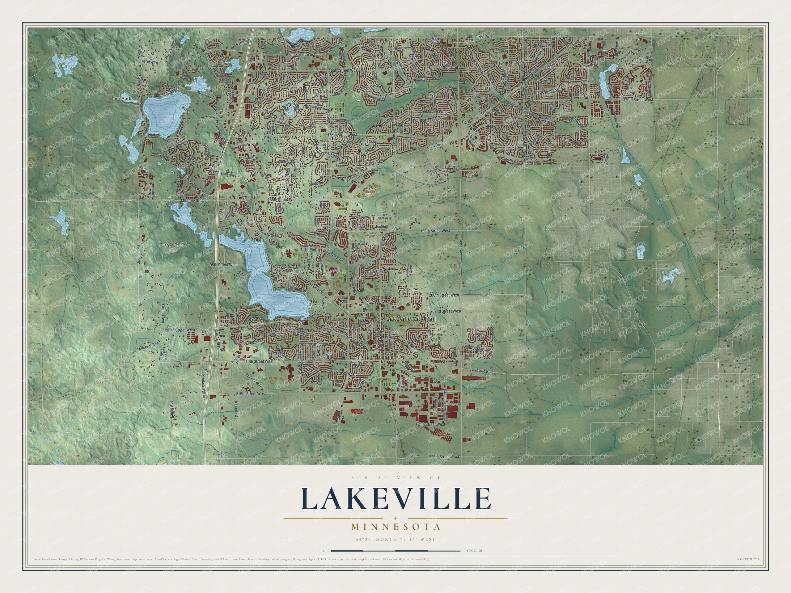 Watermarked full-map preview of Lakeville, Minnesota