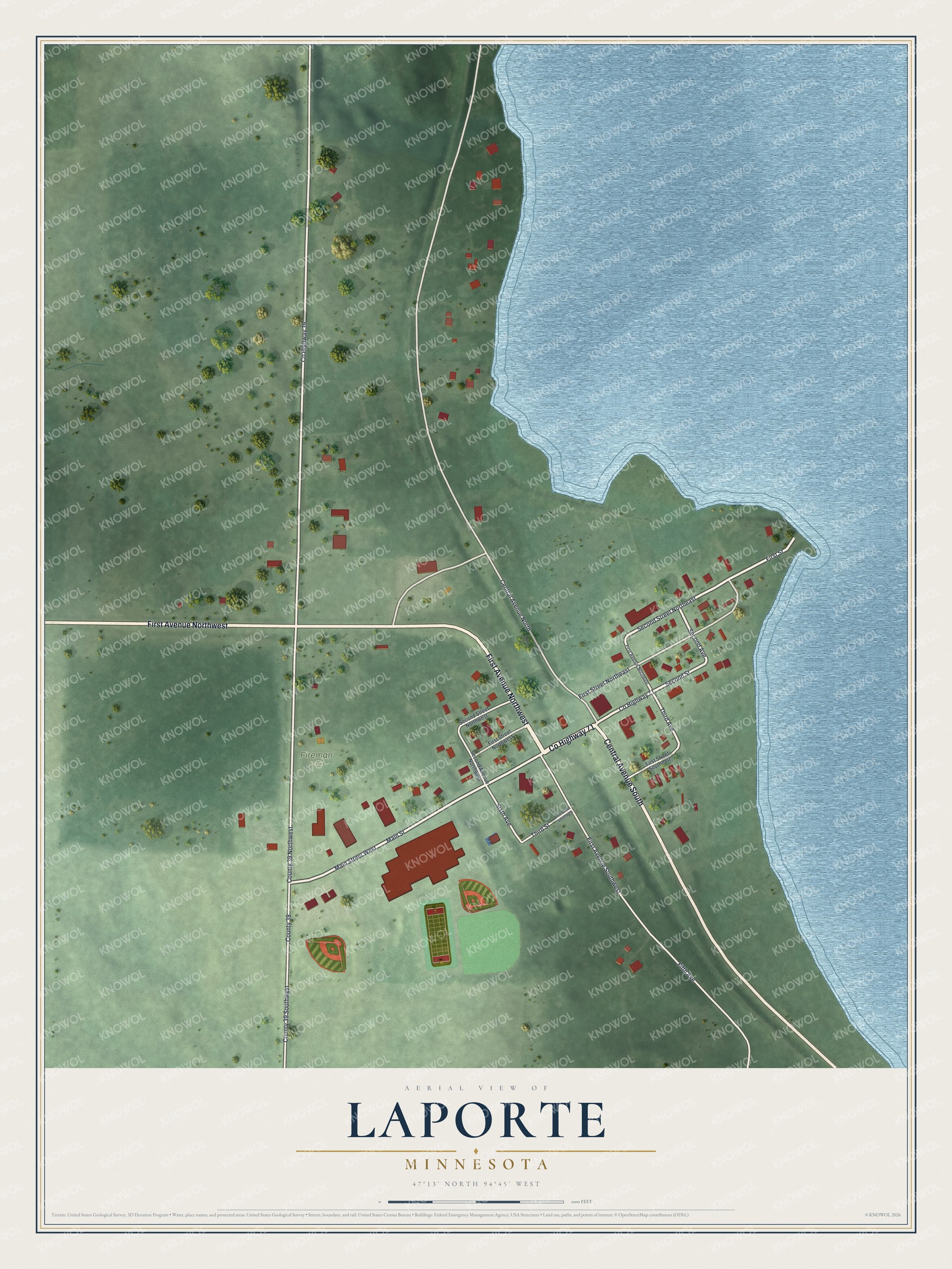 Watermarked full-map preview of Laporte, Minnesota