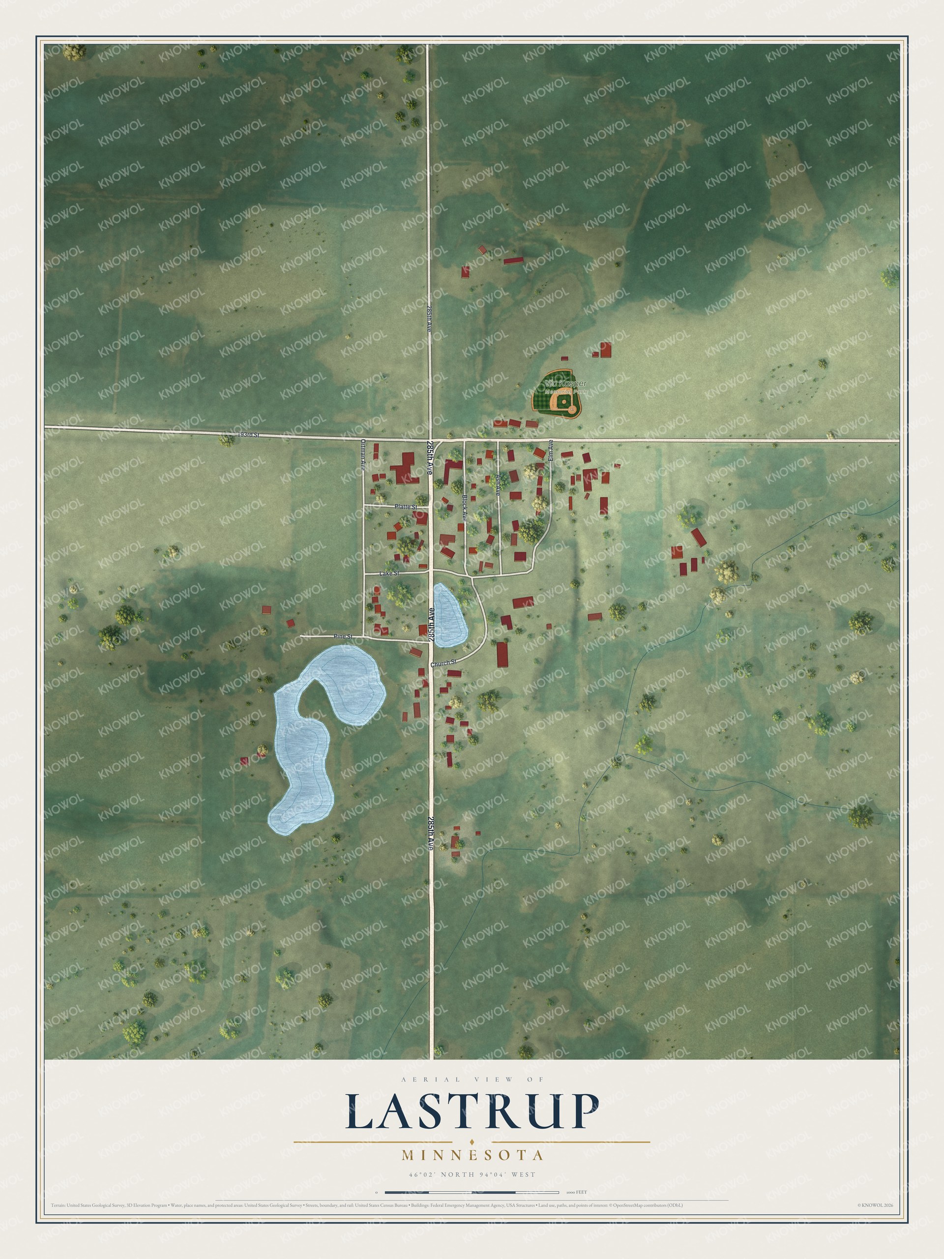 Watermarked full-map preview of Lastrup, Minnesota