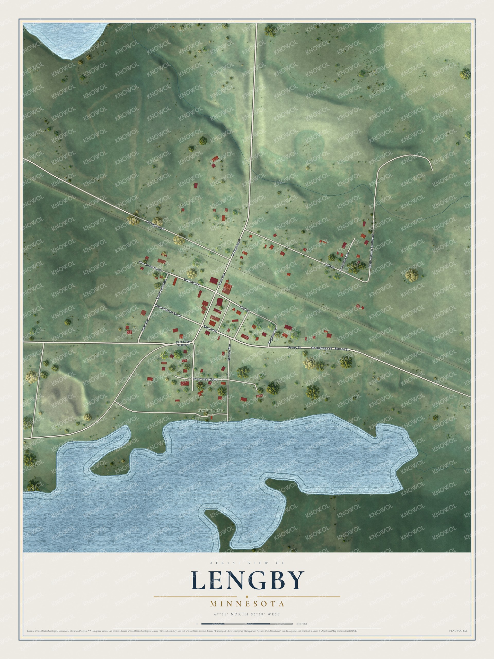 Watermarked full-map preview of Lengby, Minnesota