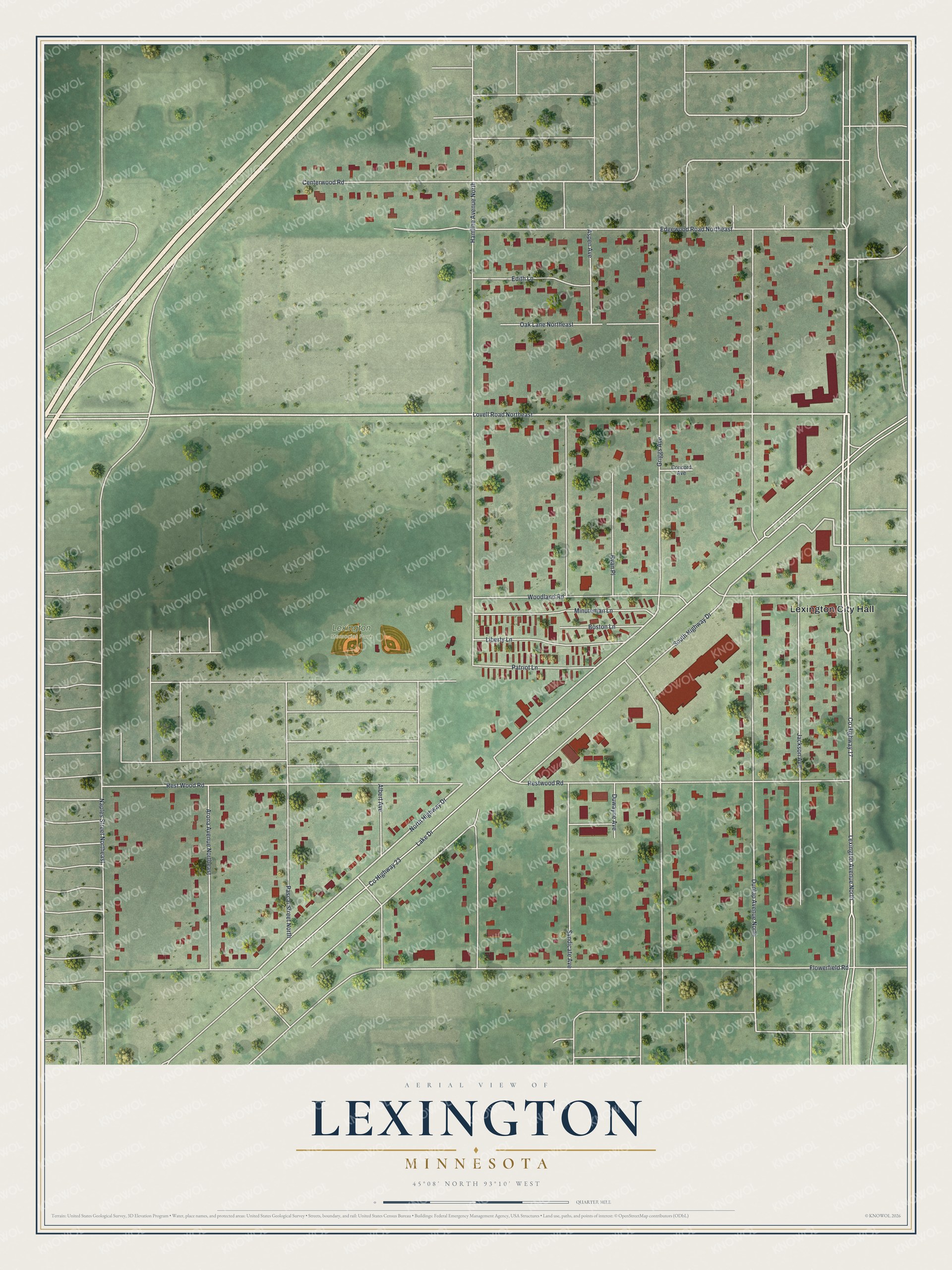 Watermarked full-map preview of Lexington, Minnesota